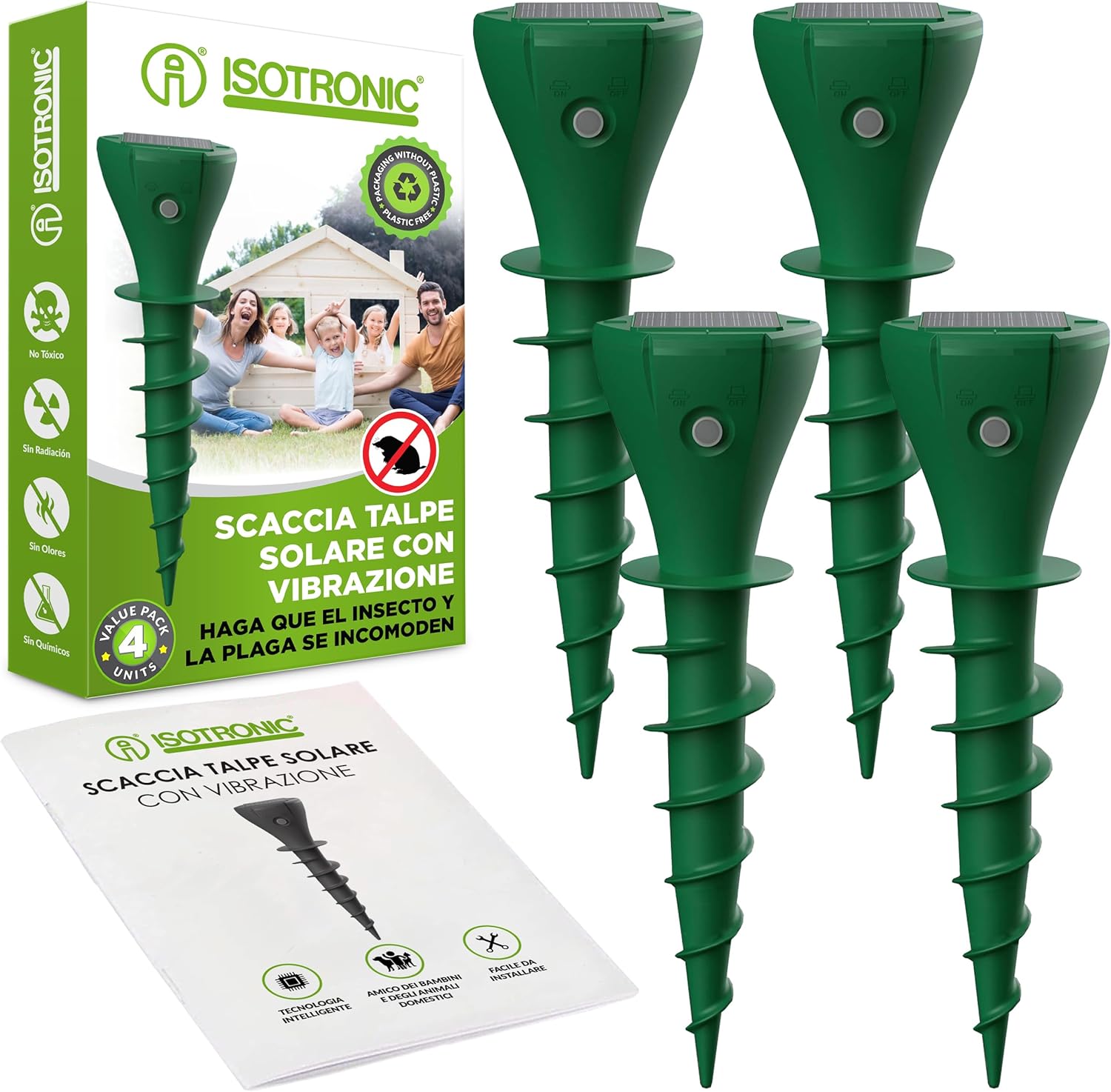 Isotronic Repellente per Talpe Solare da Avvitare (4 pz) - immagine 1