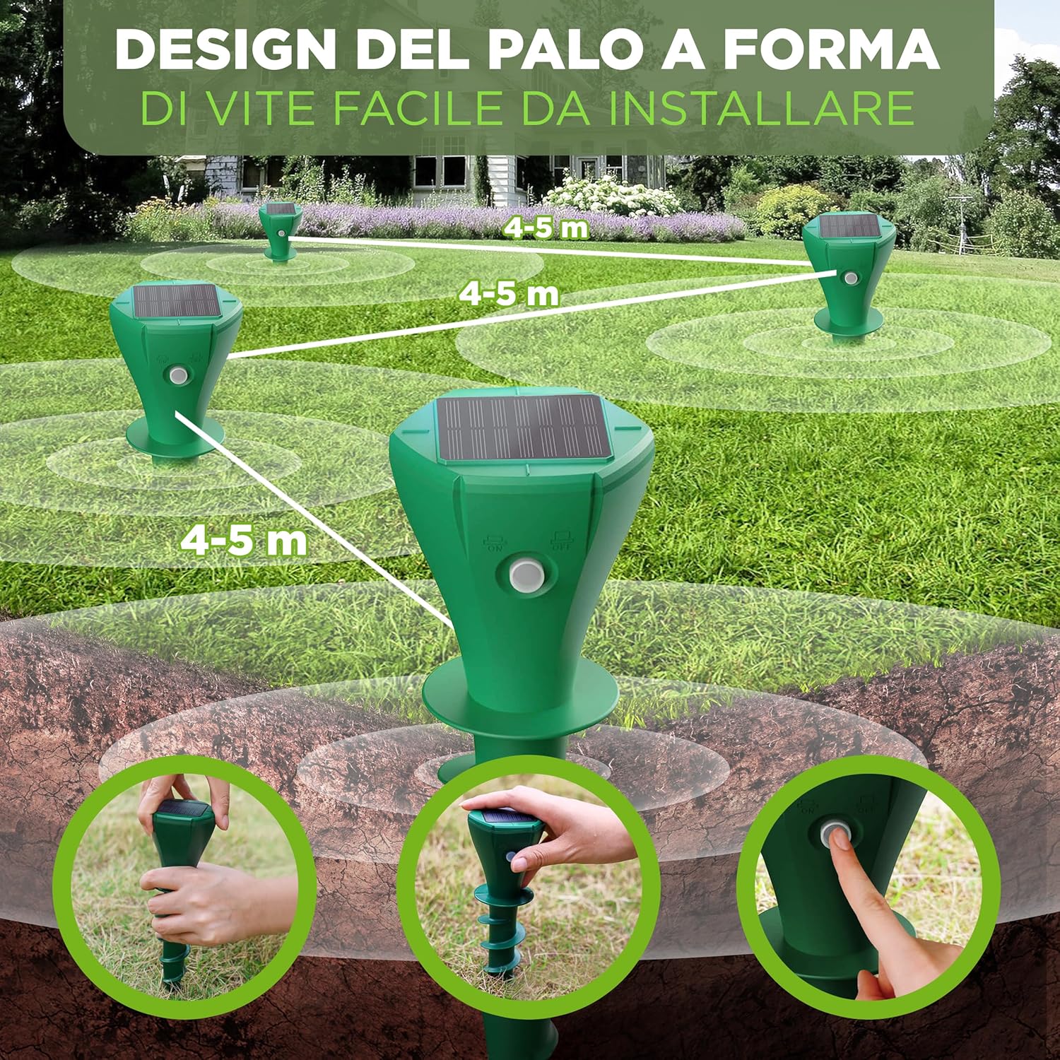 Isotronic Repellente per Talpe Solare da Avvitare (4 pz) - immagine 2