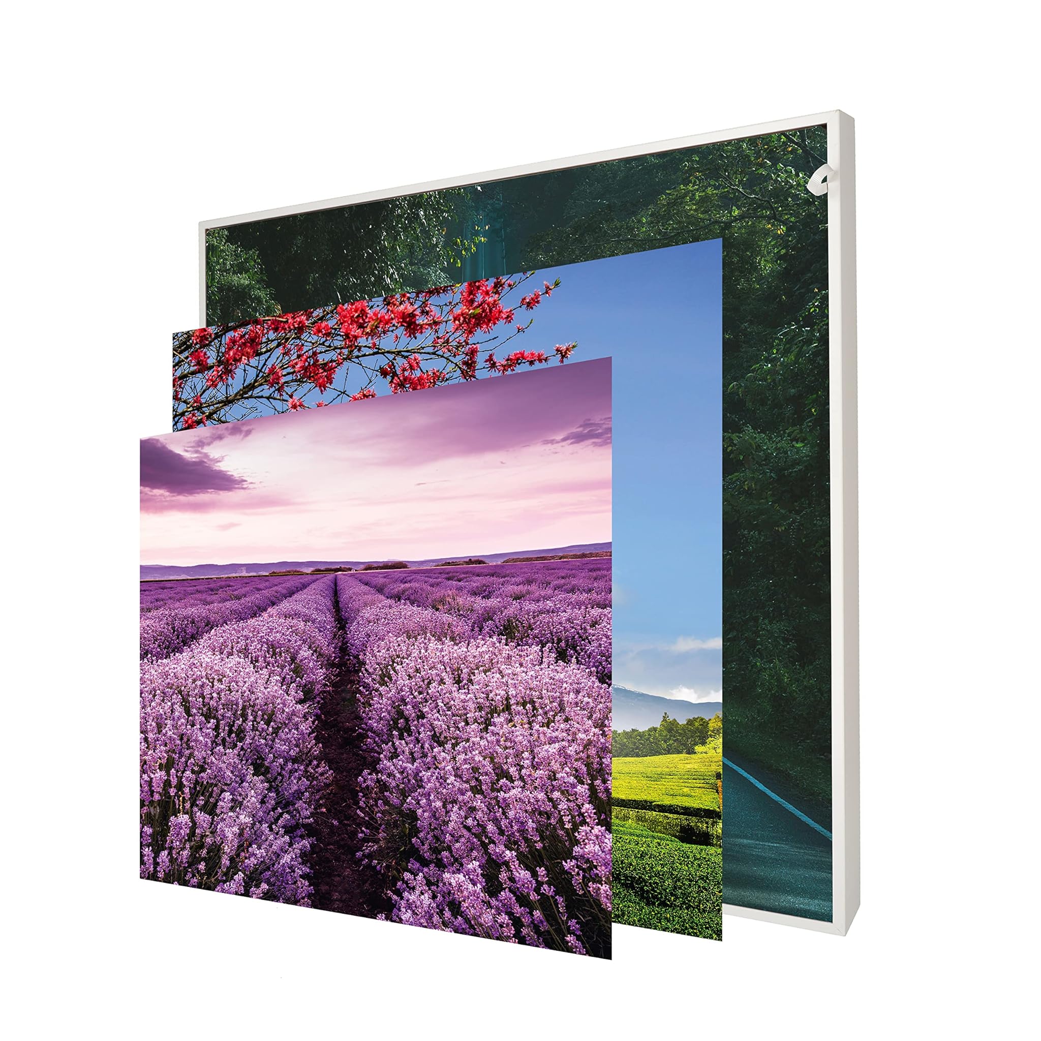 Cornice Portafoto a LED Bianco Opaco 50x50 cm