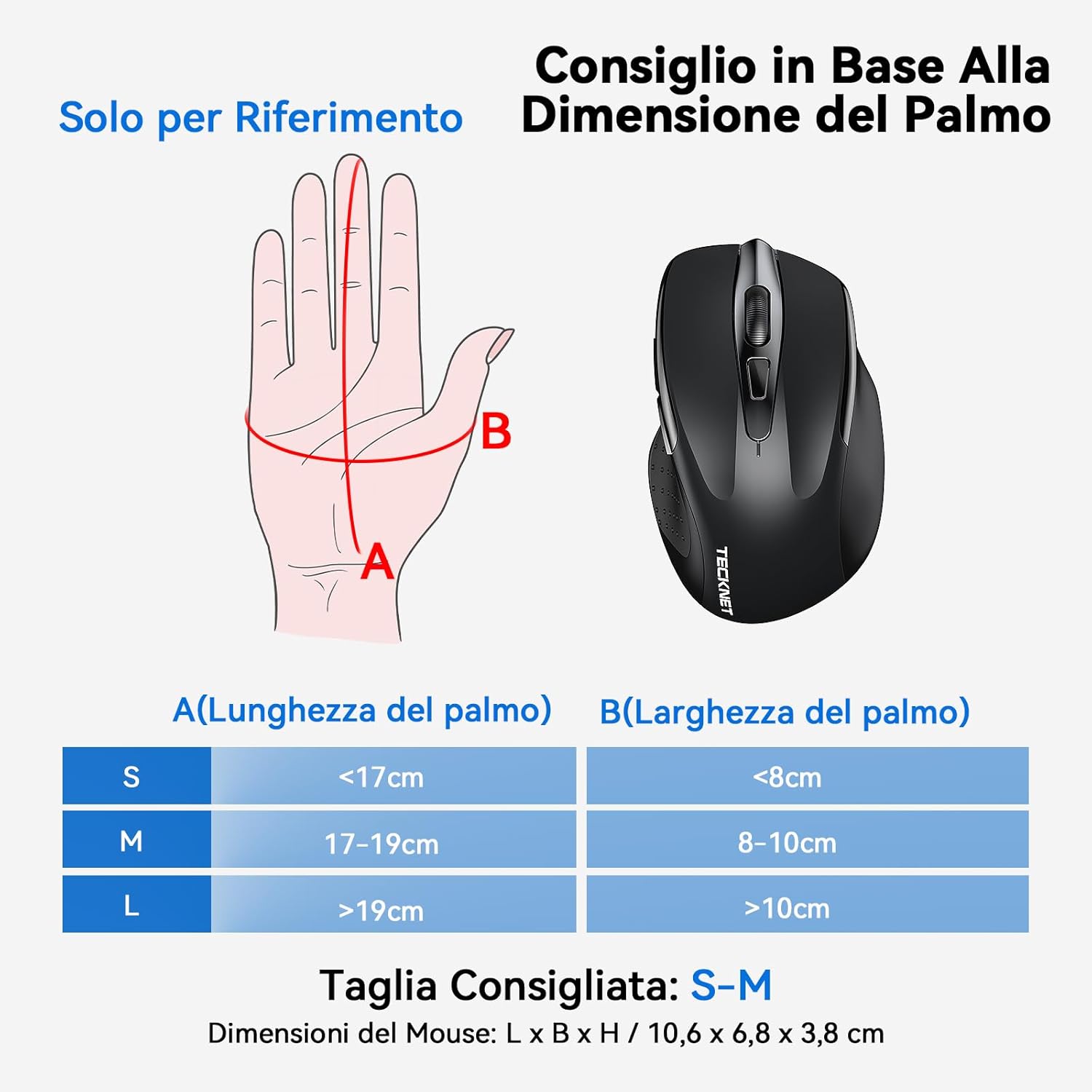 Tecknet Mouse Bluetooth Ricaricabile Multi-dispositivo - immagine 6