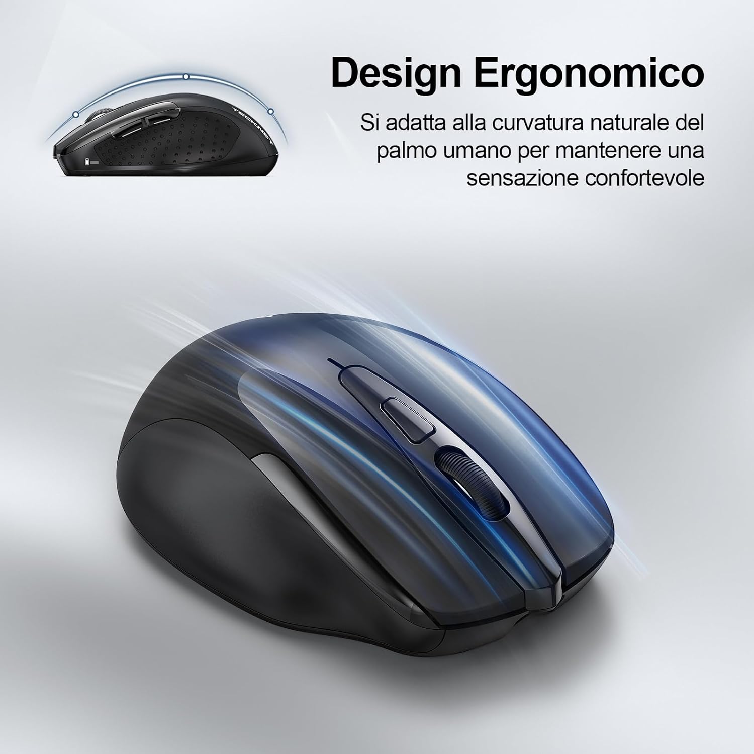 Tecknet Mouse Bluetooth Ricaricabile Multi-dispositivo - immagine 7