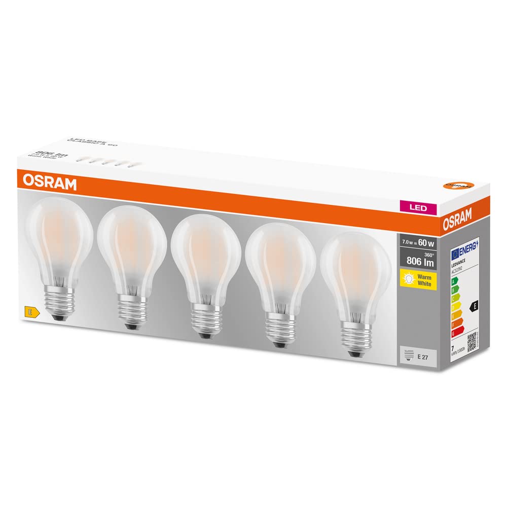 Osram Lampadine LED Goccia E27 Luce Calda 2700K (5 pz)
