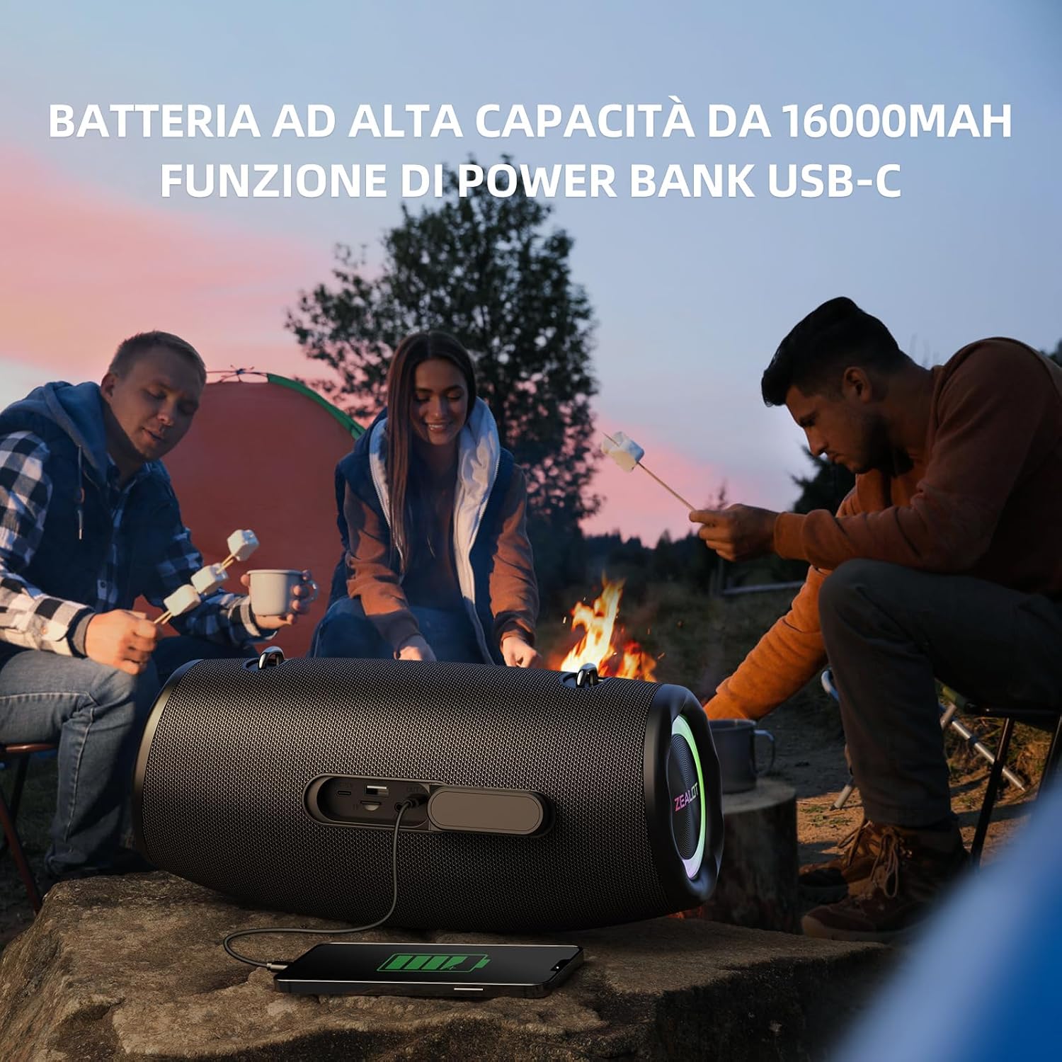 Zealot Cassa Bluetooth 80W con Bassi Aumento - immagine 6