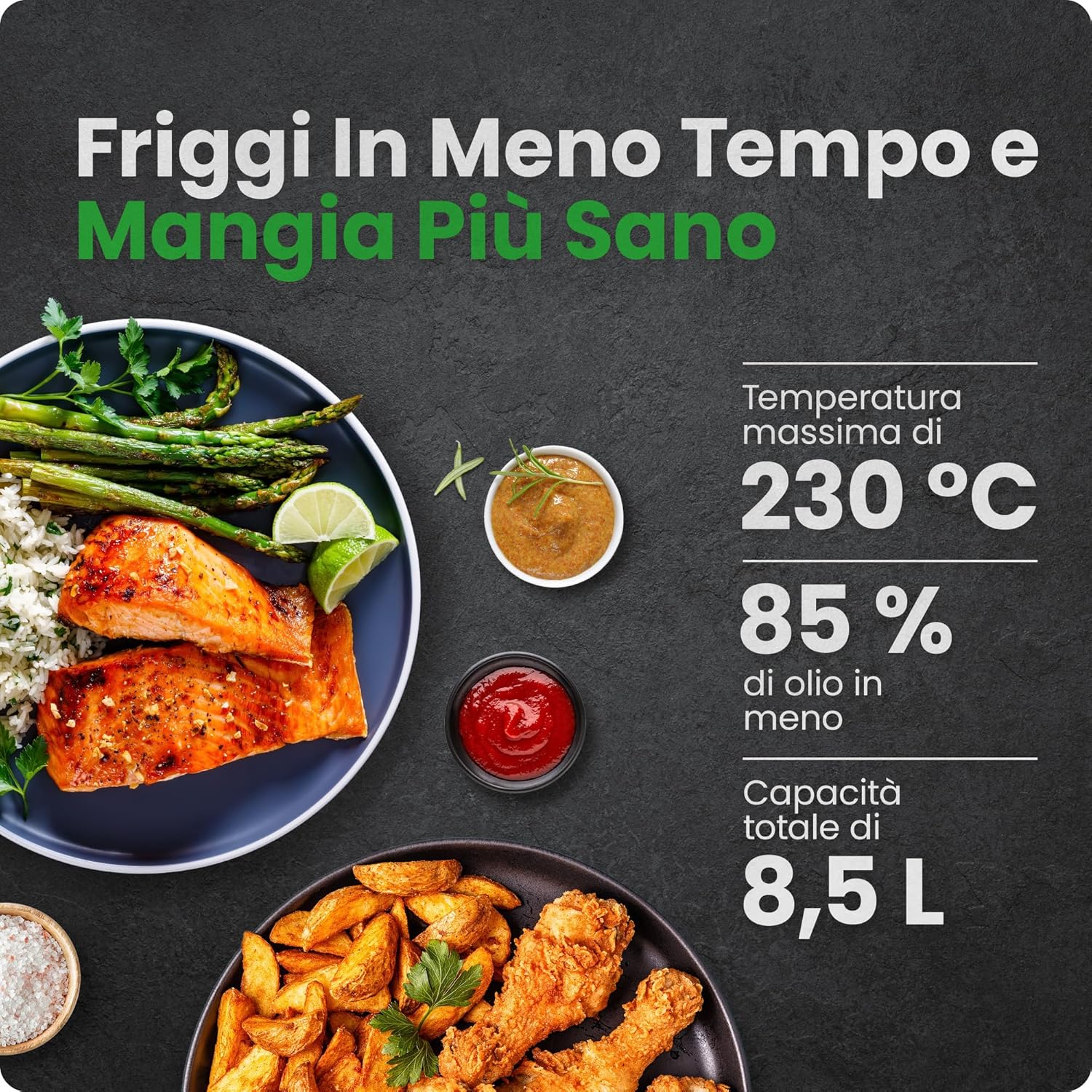 Chefman Friggitrice ad Aria TurboFry 8.5L XL, Nera - immagine 2