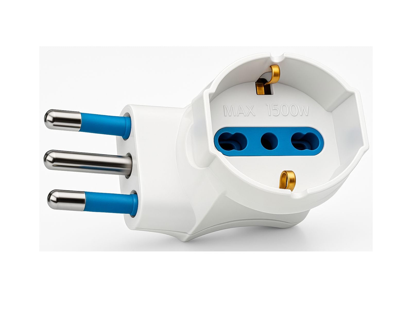 Adattatore Angolare Salvaspazio Schuko 16A