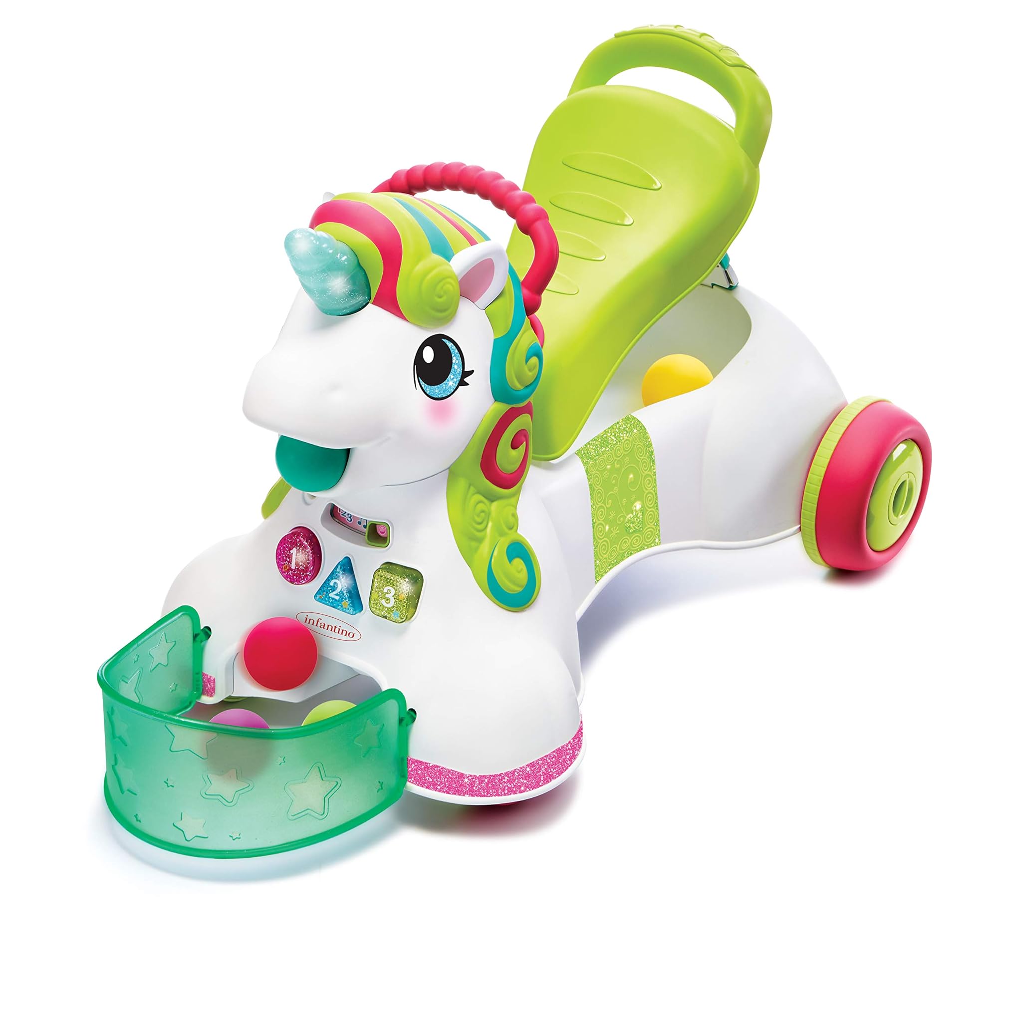 Infantino Interactive Unicorn Carrier/Walker Multicolore