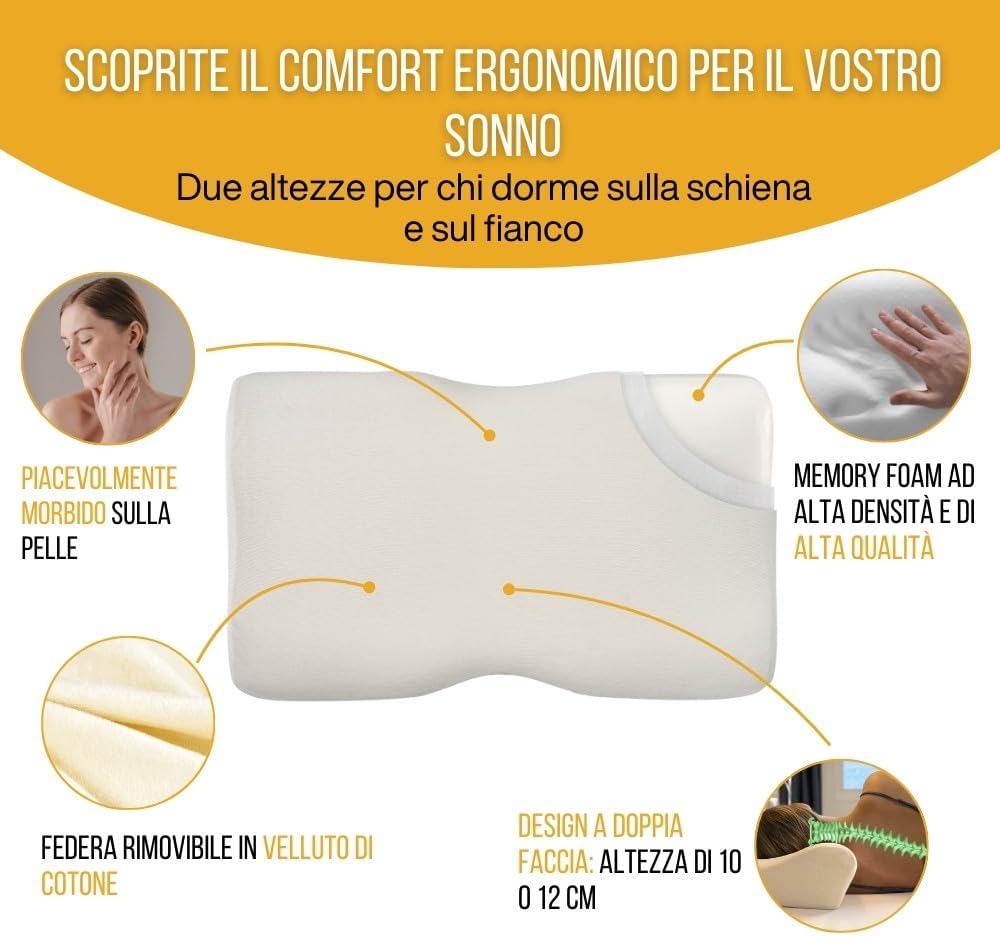 Inphysio® Duo Premium - Cuscino Ergonomico Cervicale Memory Foam - immagine 2