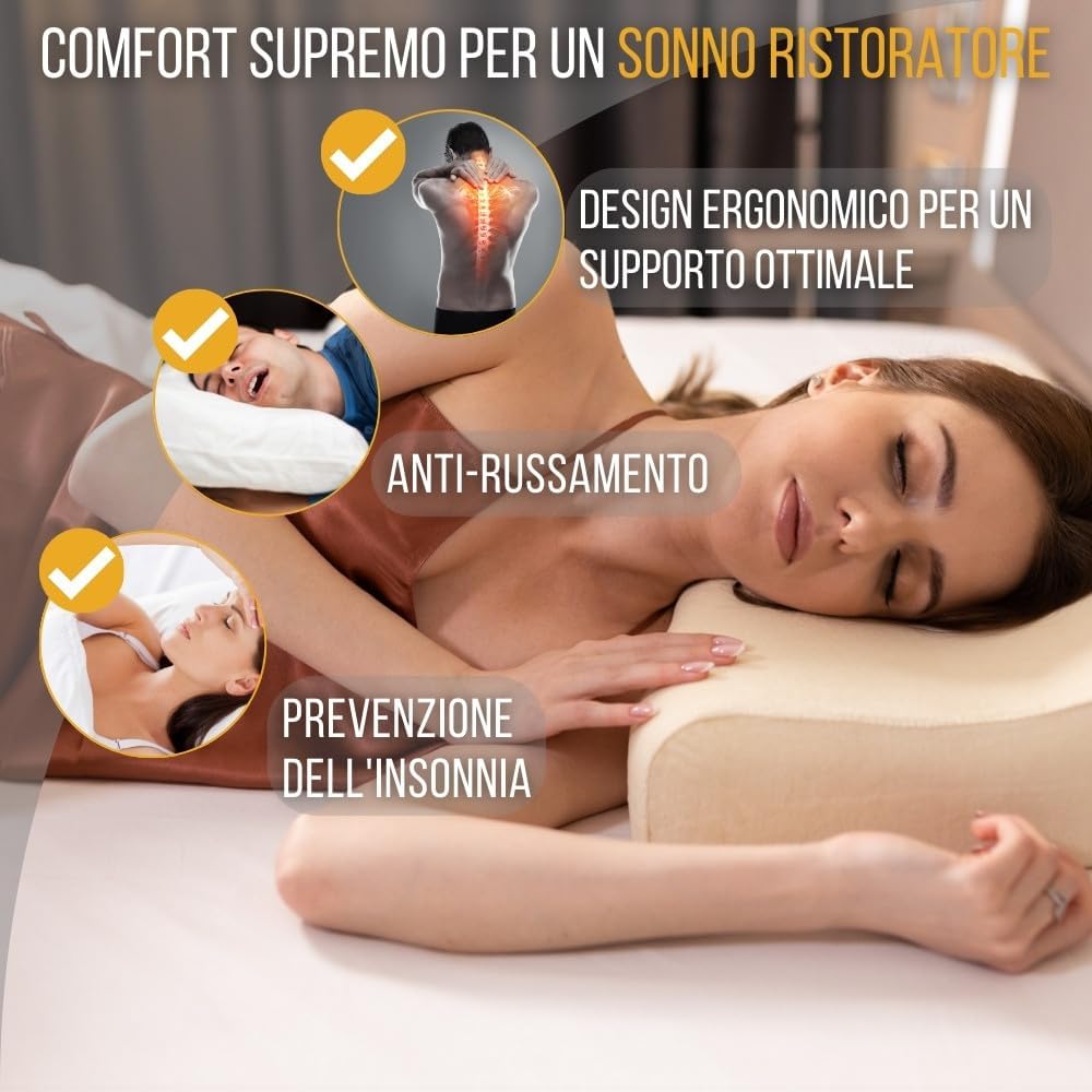 Inphysio® Duo Premium - Cuscino Ergonomico Cervicale Memory Foam - immagine 5