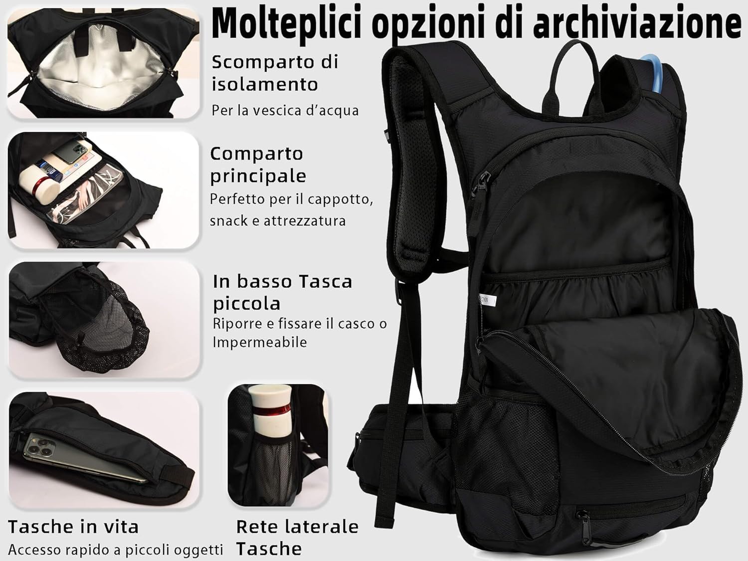 Zaino Bicicletta Isotherme 18L con Sacca d'Acqua 2L - immagine 2