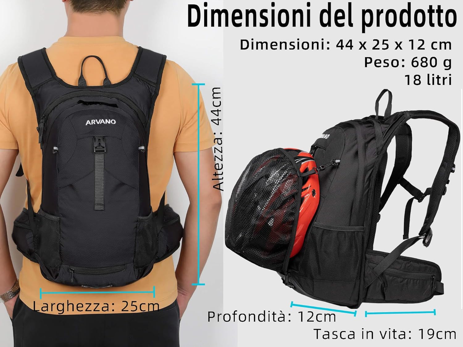 Zaino Bicicletta Isotherme 18L con Sacca d'Acqua 2L - immagine 3
