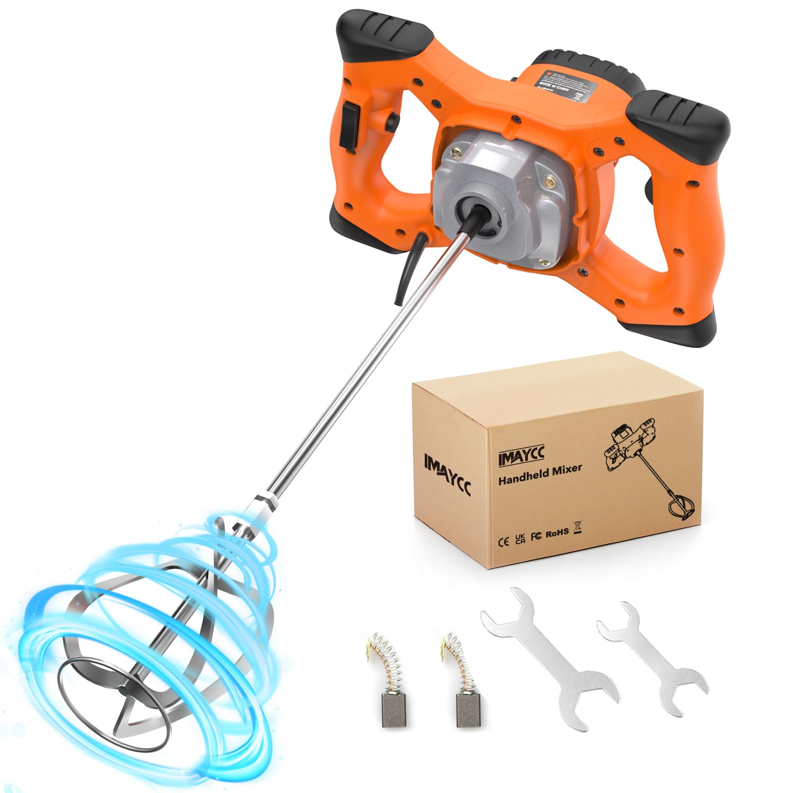 IMAYCC Betoniera Elettrica 2100W Portatile, Arancione