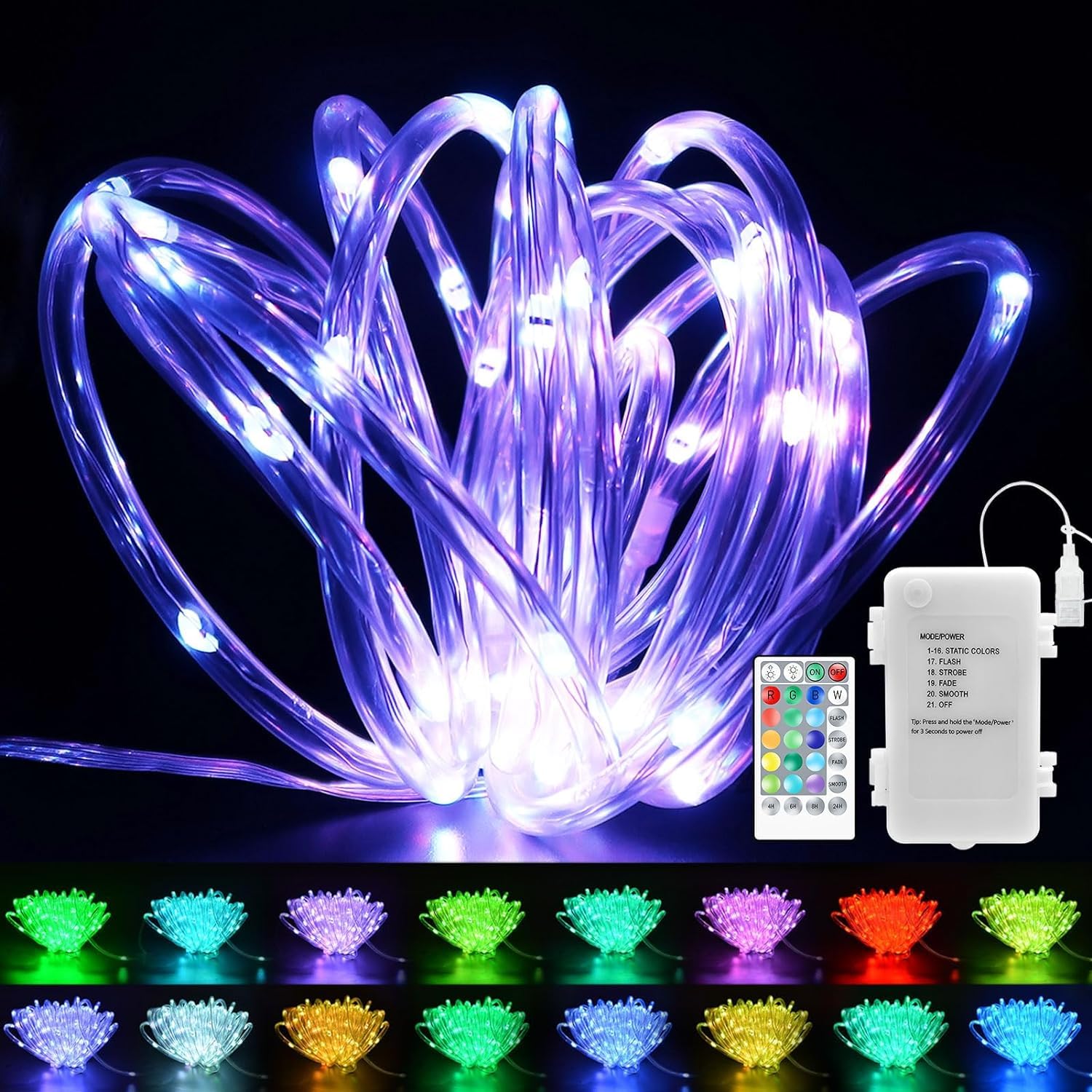 Cciland Luci a Fune LED Esterni 16m, 160 Luci | Velz