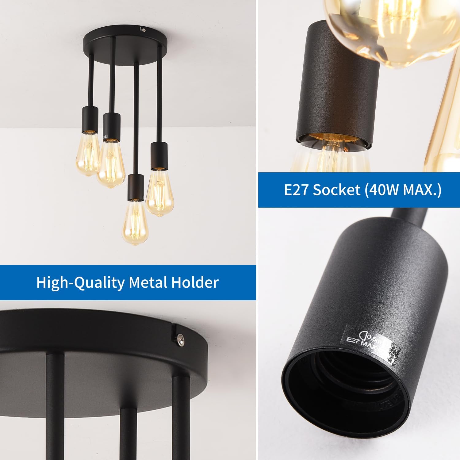 Anwio Lampada a Sospensione Moderna Nera - immagine 2