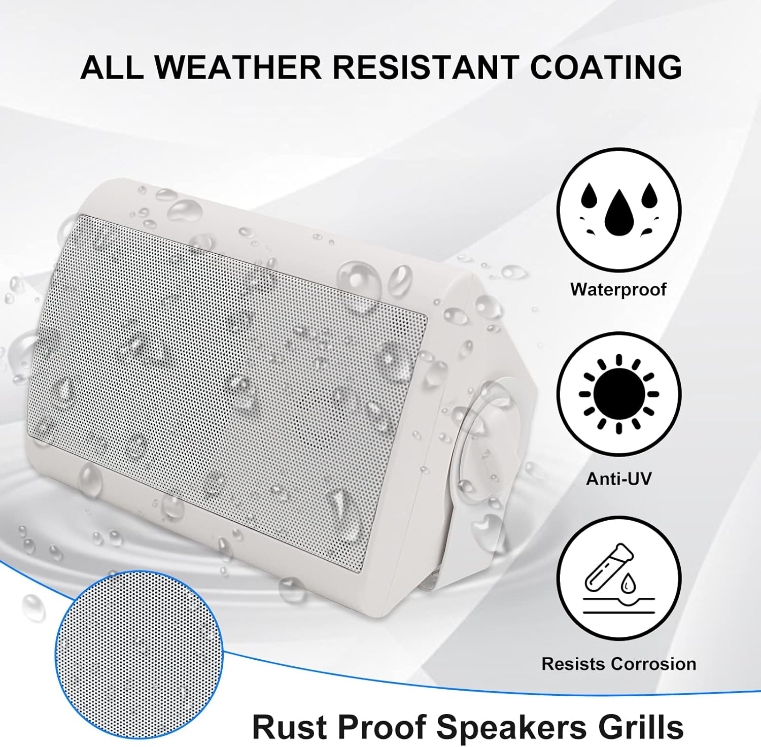 Altoparlanti da Esterno 4" Impermeabili 400W (4 pezzi) - immagine 3