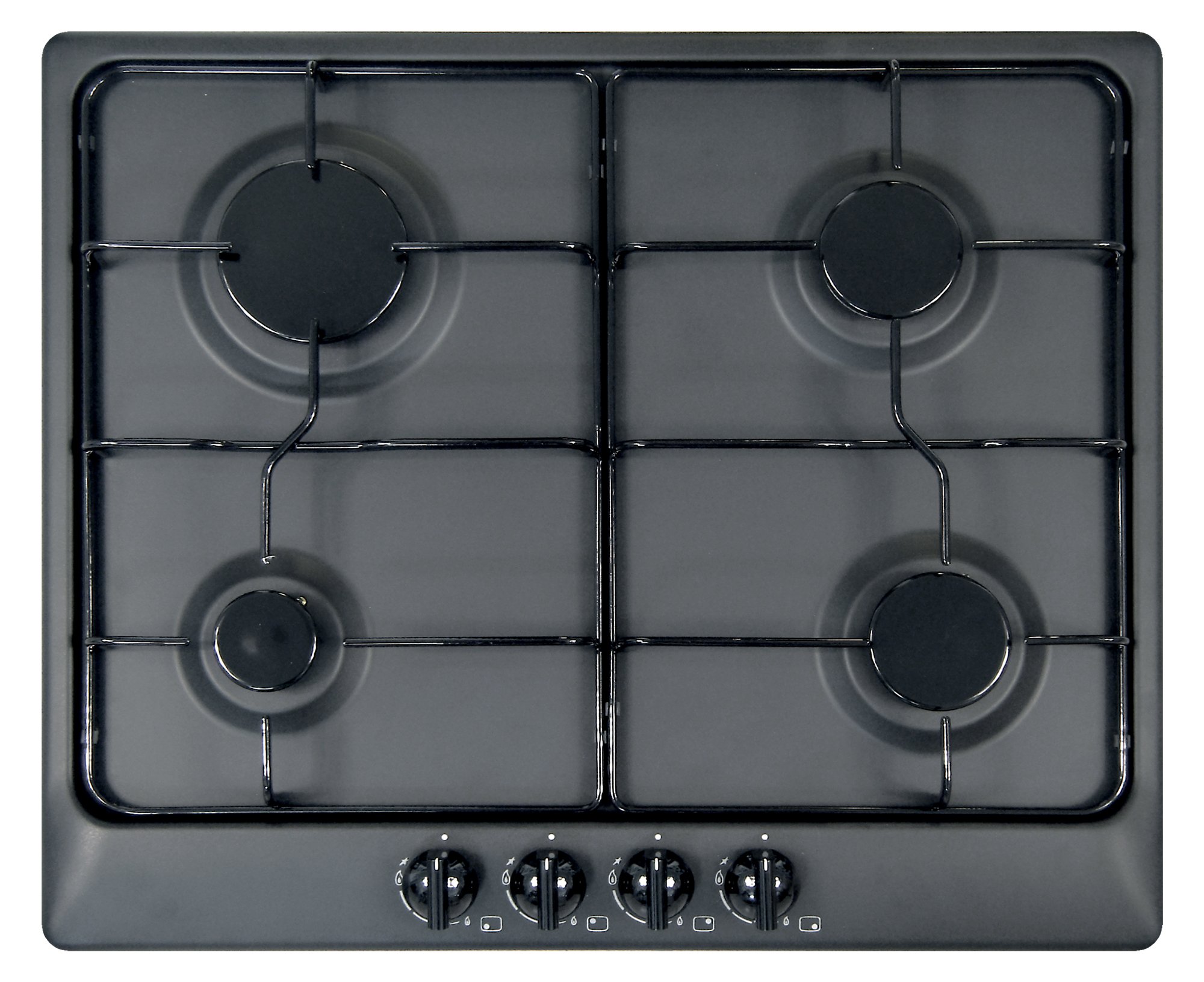 Plados Piano cottura STAR60 a gas incasso 4 fuochi 60 cm - Nero Matt