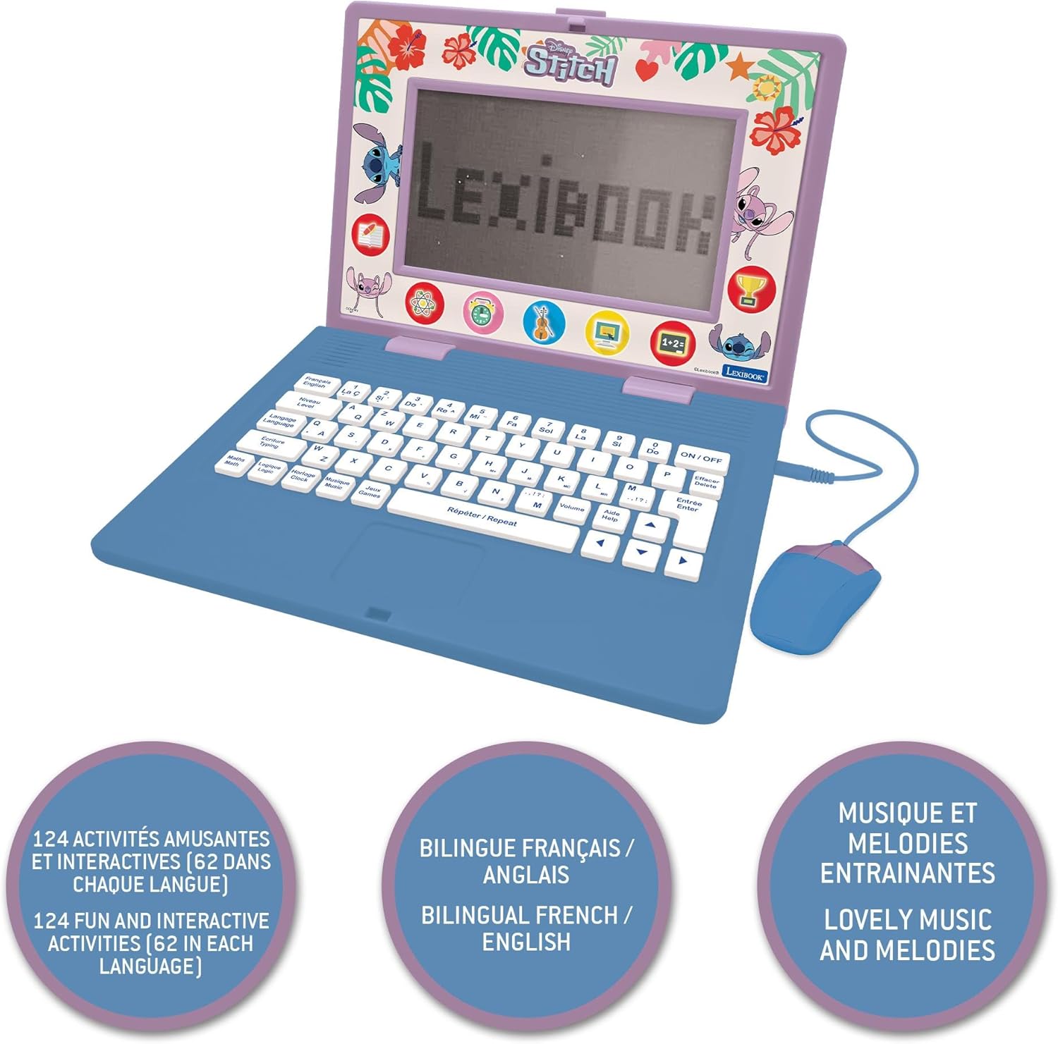 Lexibook Disney Stitch Computer Portatile Bilingue Educativo - immagine 2