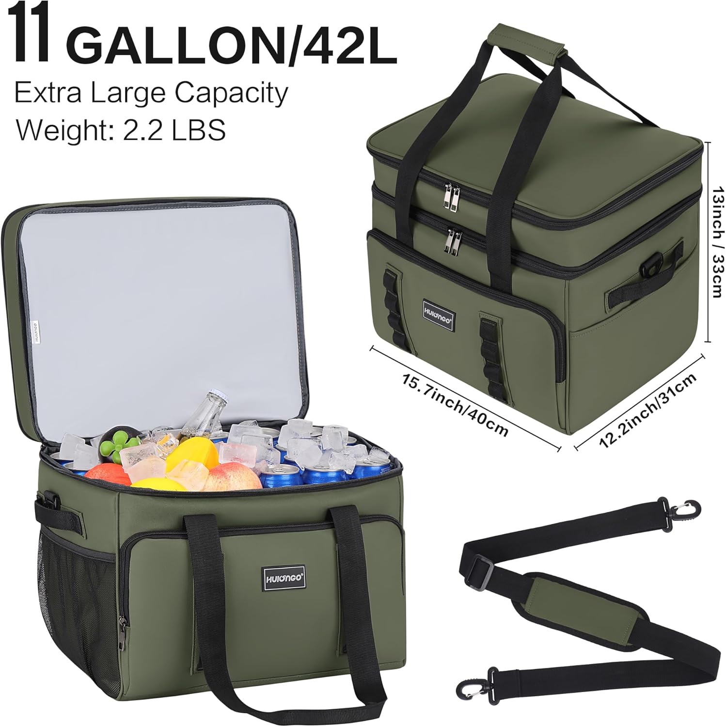 Hulongo Borsa Termica Grande Pieghevole 42L - immagine 2