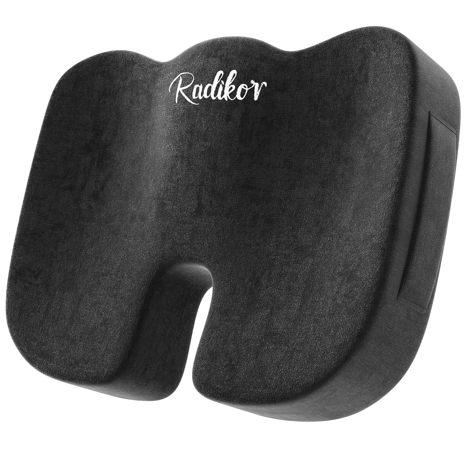 Radikor Cuscino Sedia Ufficio Ortopedico in Memory Foam, Nero