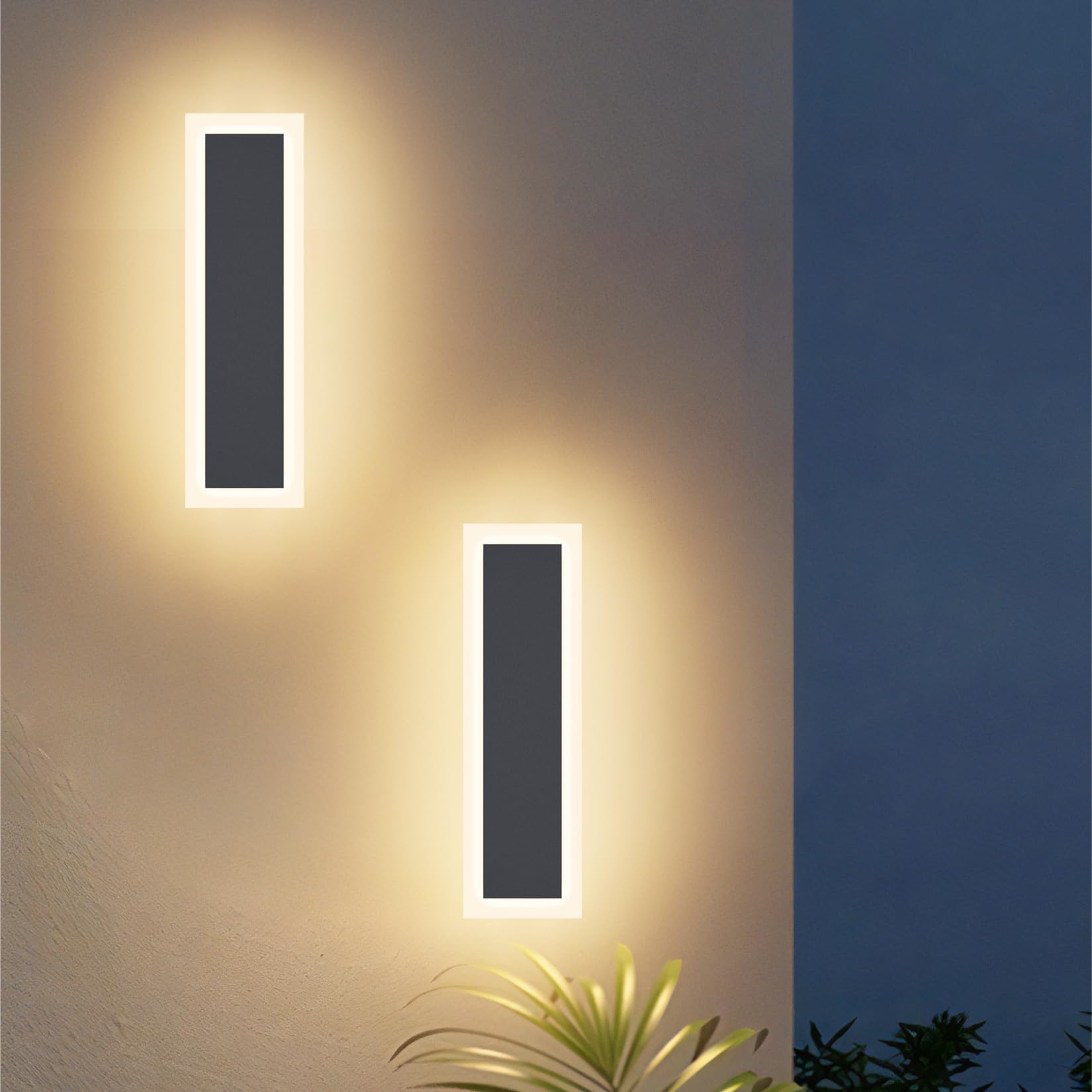 Klighten Applique LED Esterno/Interno 30CM/10W, Antracite (2 Pezzi)