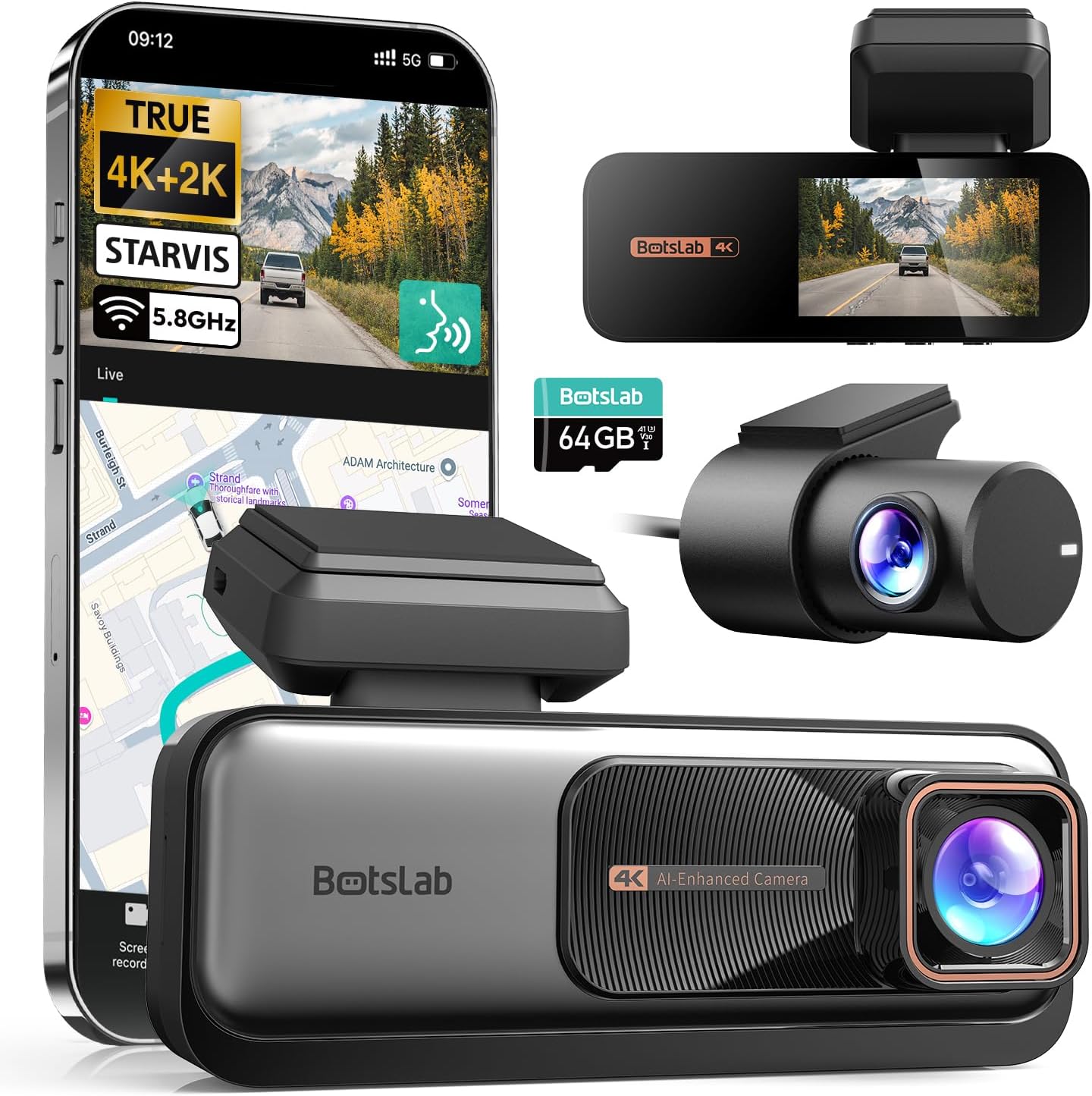 Botslab STARVIS Dashcam Auto Anteriore Posteriore - immagine 1