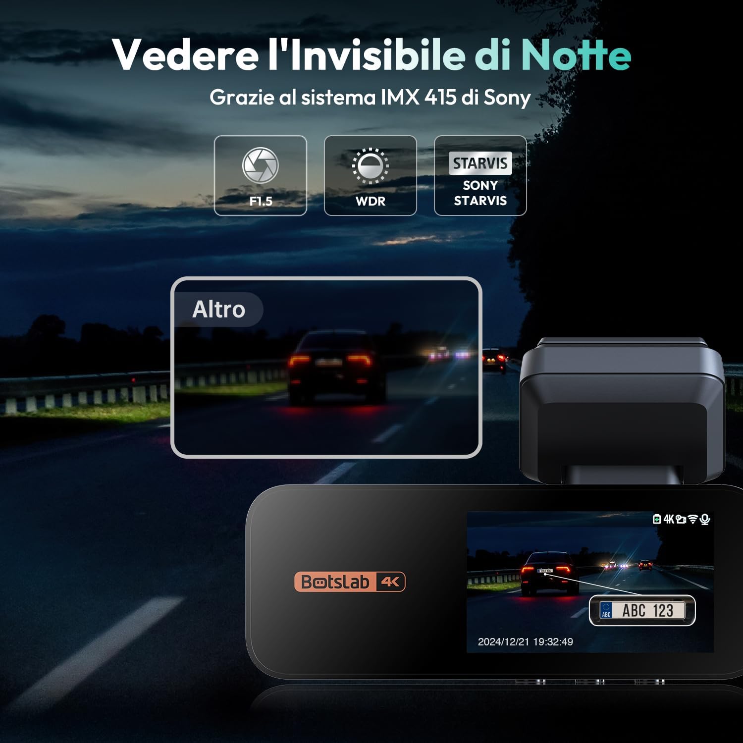 Botslab STARVIS Dashcam Auto Anteriore Posteriore - immagine 6
