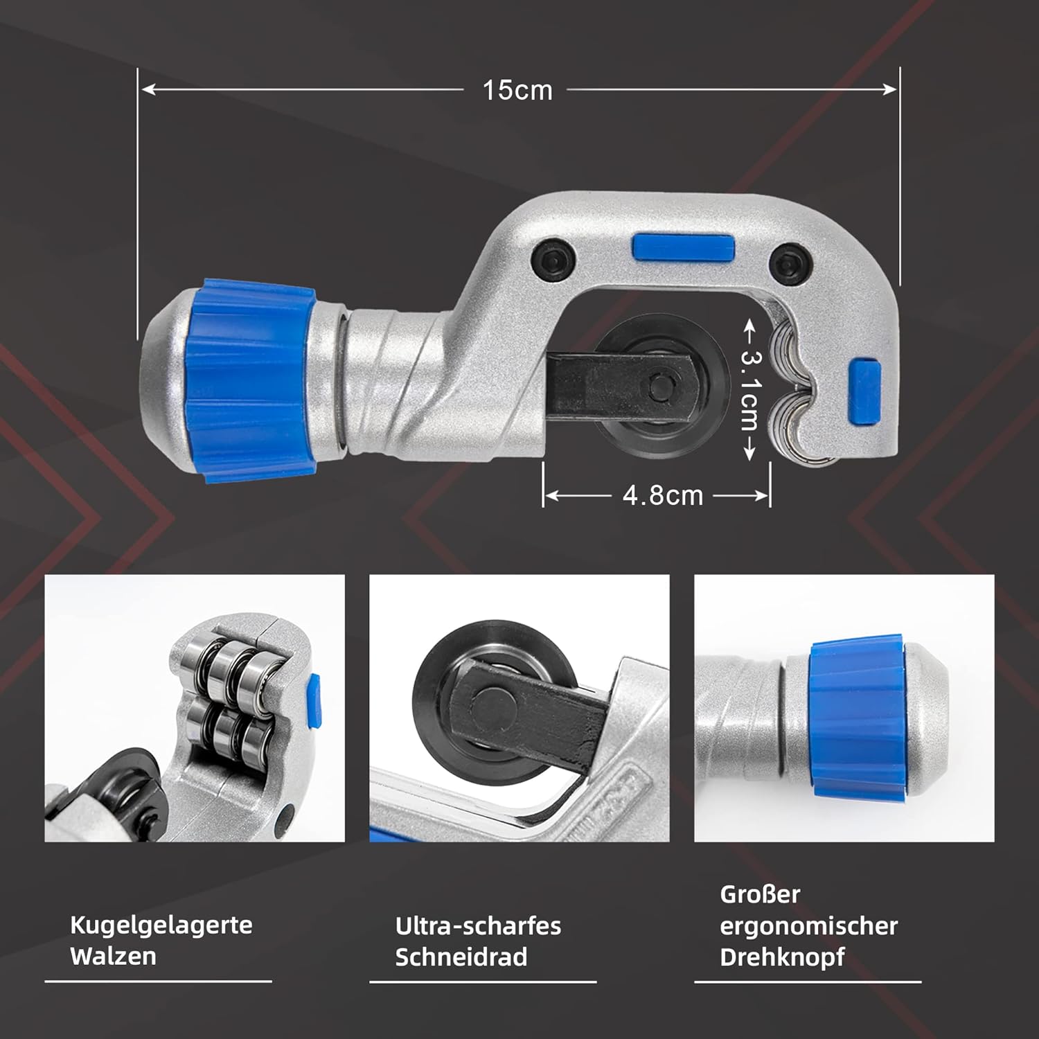 Cherbowing Piegatubi Manuale 1/4"-7/8" con 5 Stampi - immagine 6