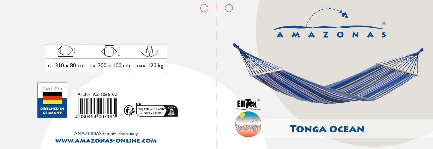 Amazonas Tonga Ocean - Amaca 200x100cm Blu - immagine 2