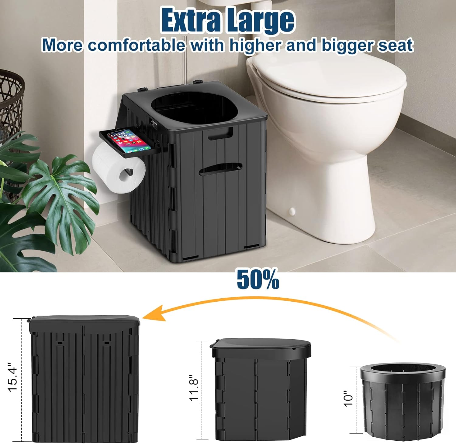 Toilette Portatile XL Pieghevole 39cm - immagine 2