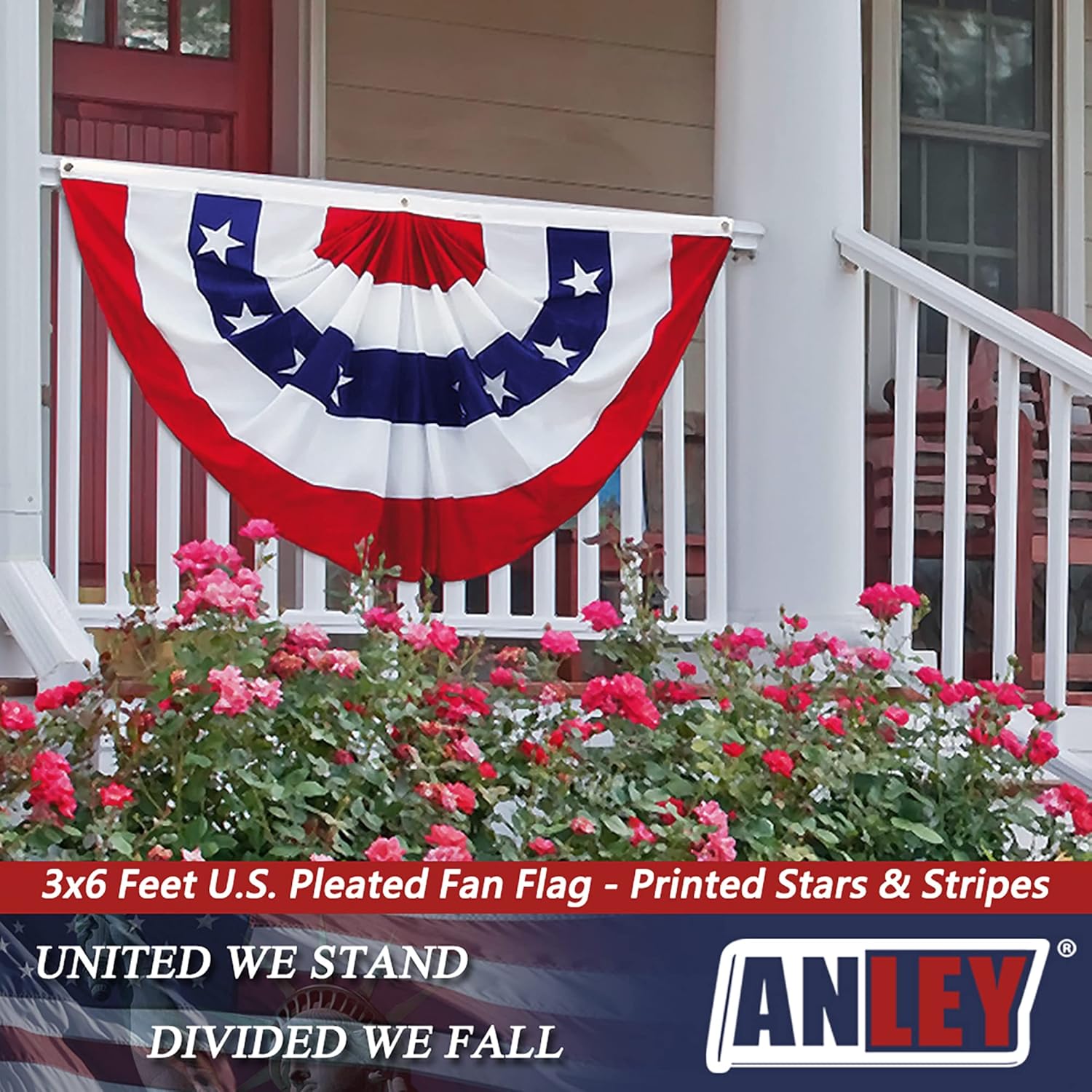 Anley USA Bandiera Plissettata a Ventaglio 3x6 piedi (4 pz) - immagine 3
