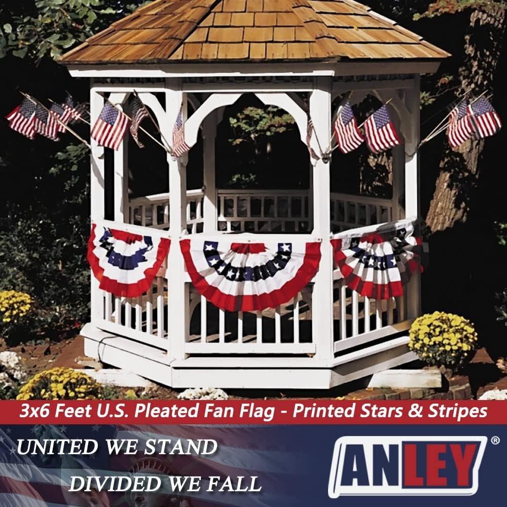 Anley USA Bandiera Plissettata a Ventaglio 3x6 piedi (4 pz) - immagine 4