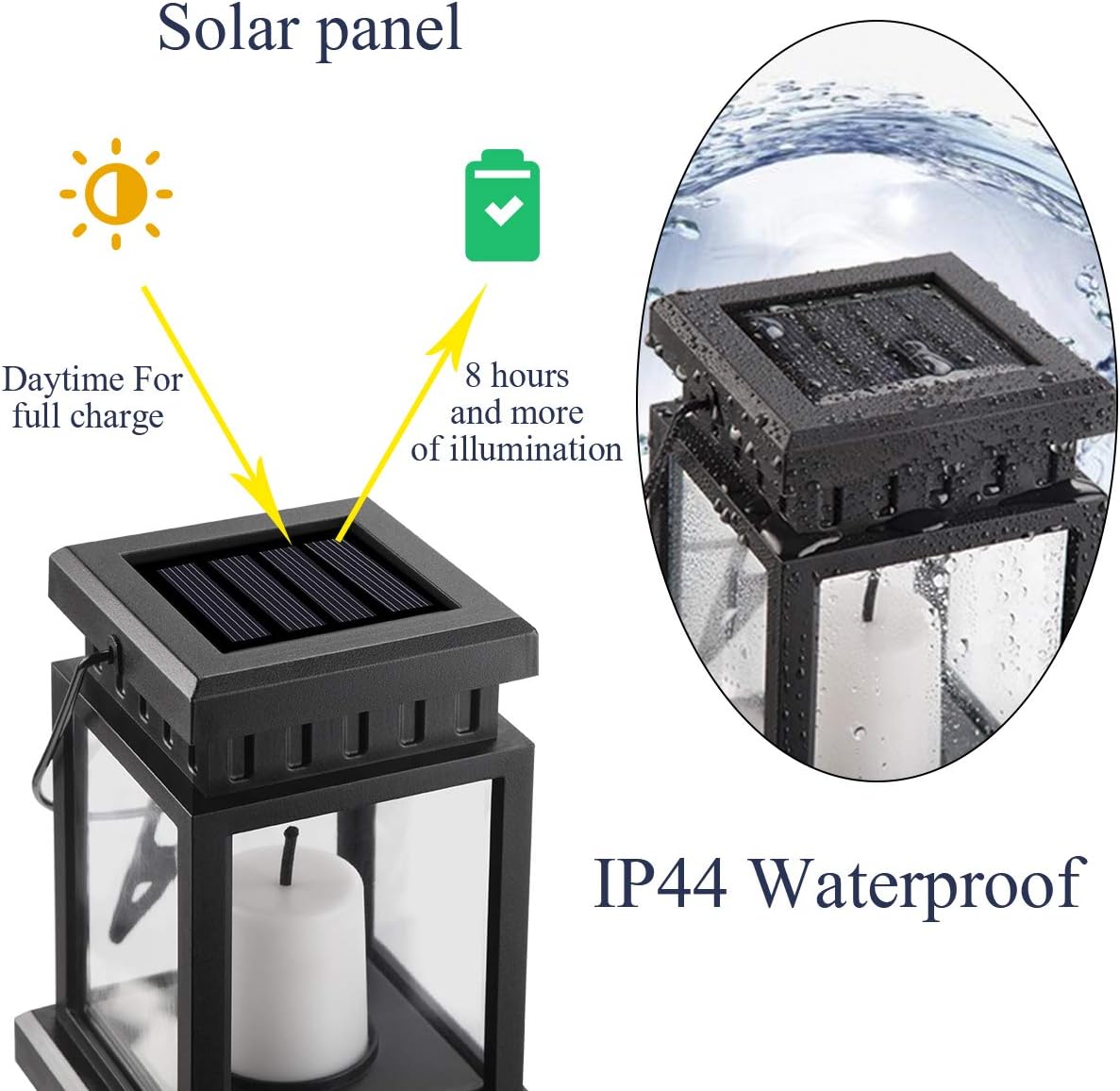 Gigalumi Lanterna Solare per Esterno 8 pezzi, Effetto Candela - immagine 6