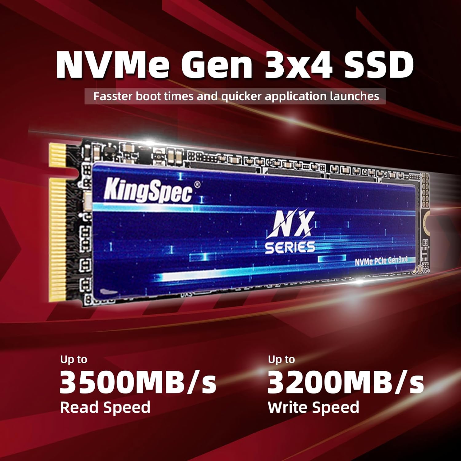 Kingspec NX Series 512GB Gen3x4 NVMe M.2 SSD - immagine 2