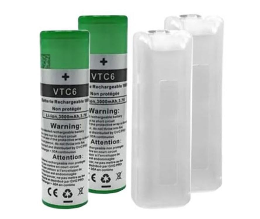 2x Batteria Ricaricabile 3000mAh 3.7V Li-Ion