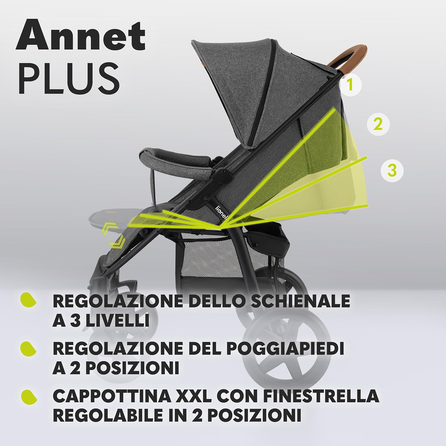 Lionelo Annet Passeggino Pieghevole 0-22 kg - immagine 3