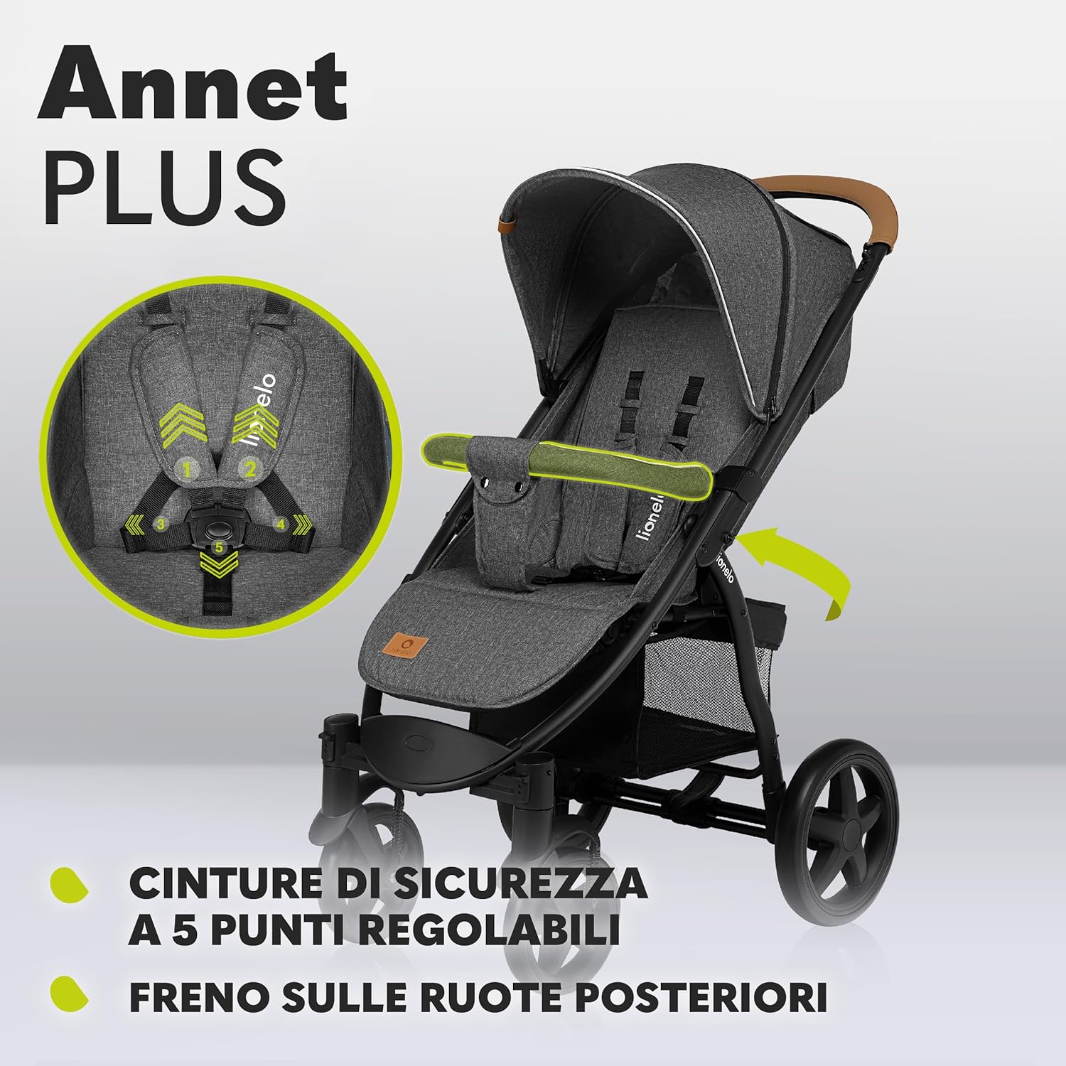 Lionelo Annet Passeggino Pieghevole 0-22 kg - immagine 5
