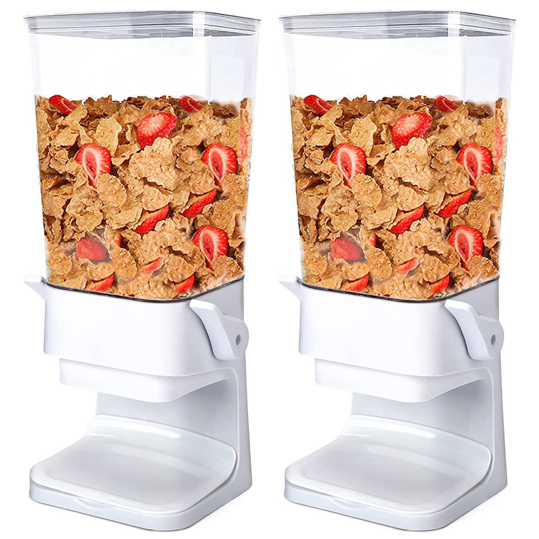 Tokokimo Dispenser Cereali 5.5L, Set da 2, Bianco