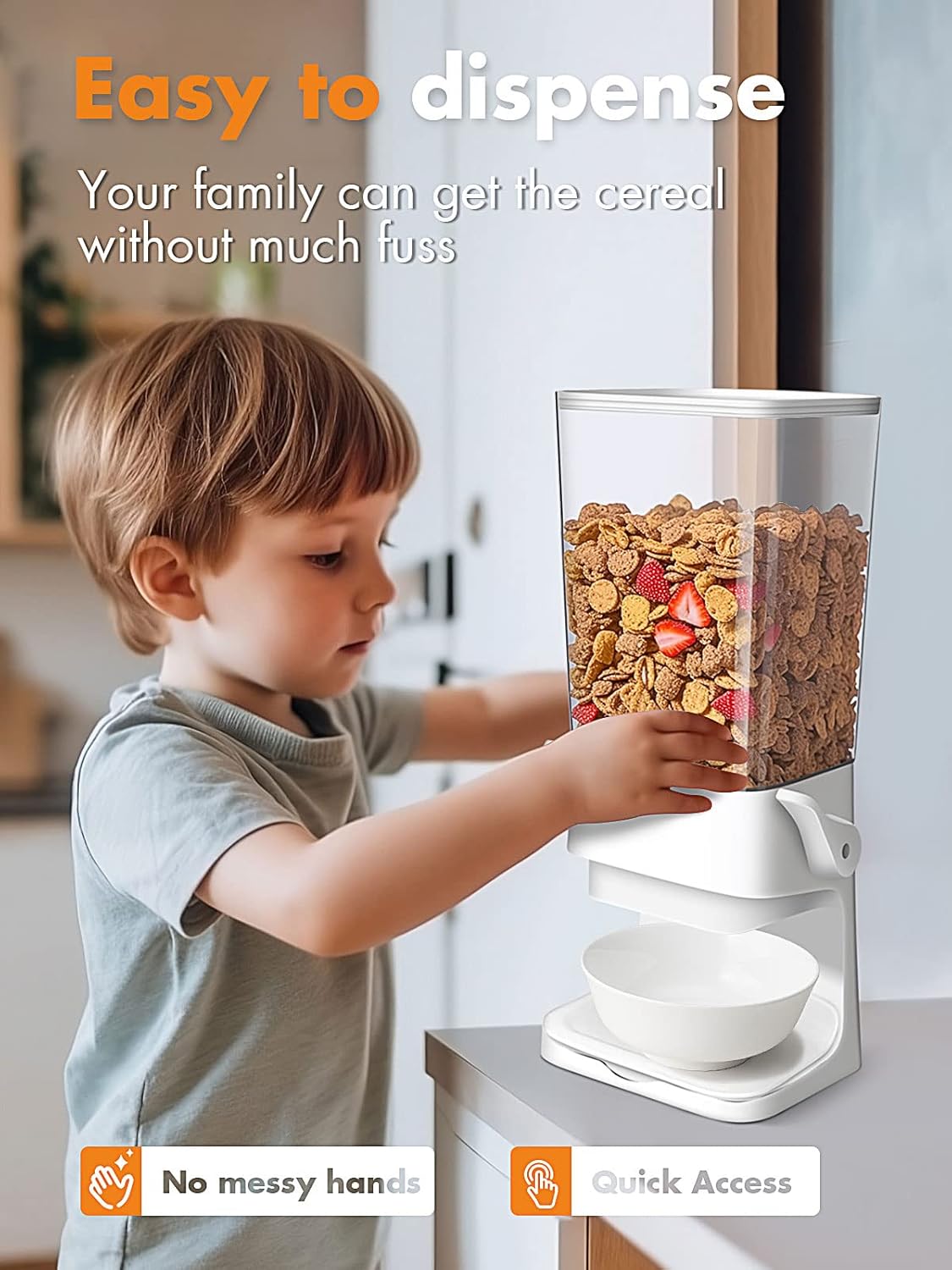 Tokokimo Dispenser Cereali 5.5L, Set da 2, Bianco - immagine 3