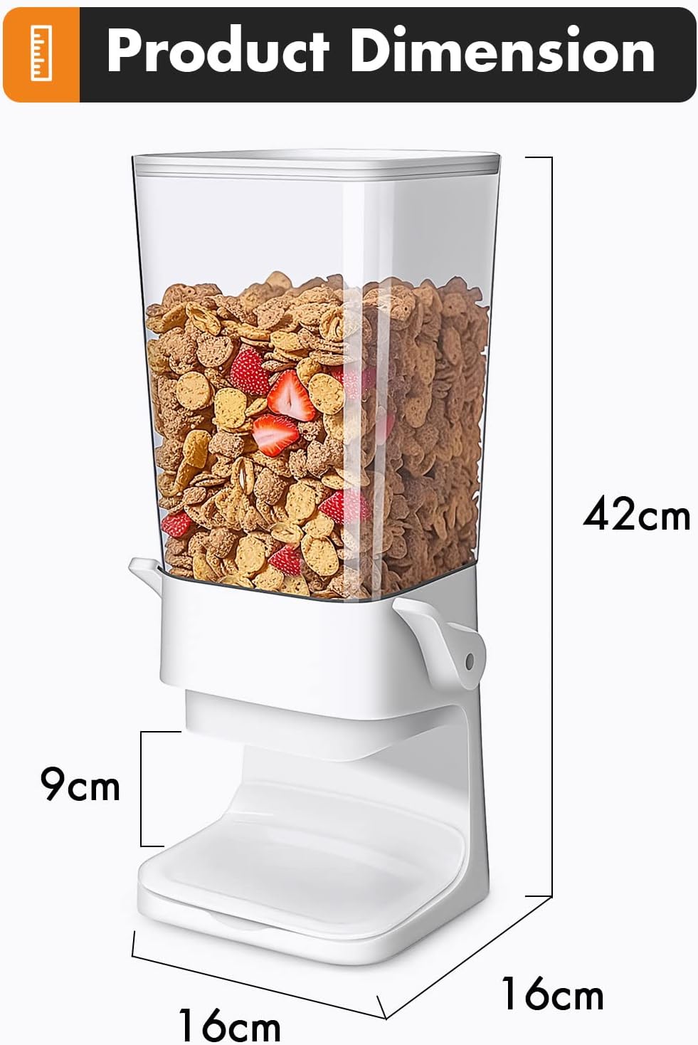 Tokokimo Dispenser Cereali 5.5L, Set da 2, Bianco - immagine 5