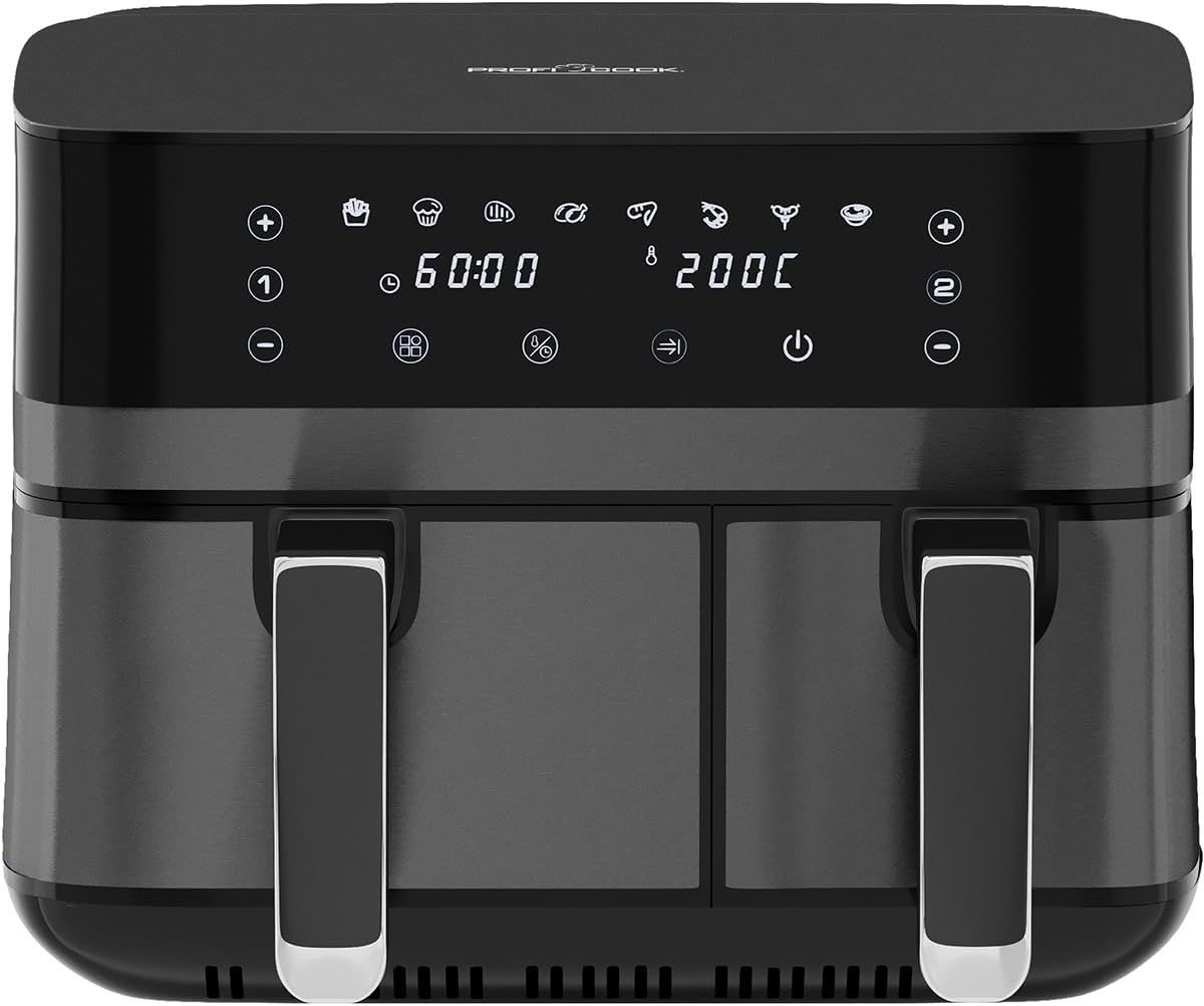 ProfiCook Friggitrice ad Aria Calda 9L a 2 Camere