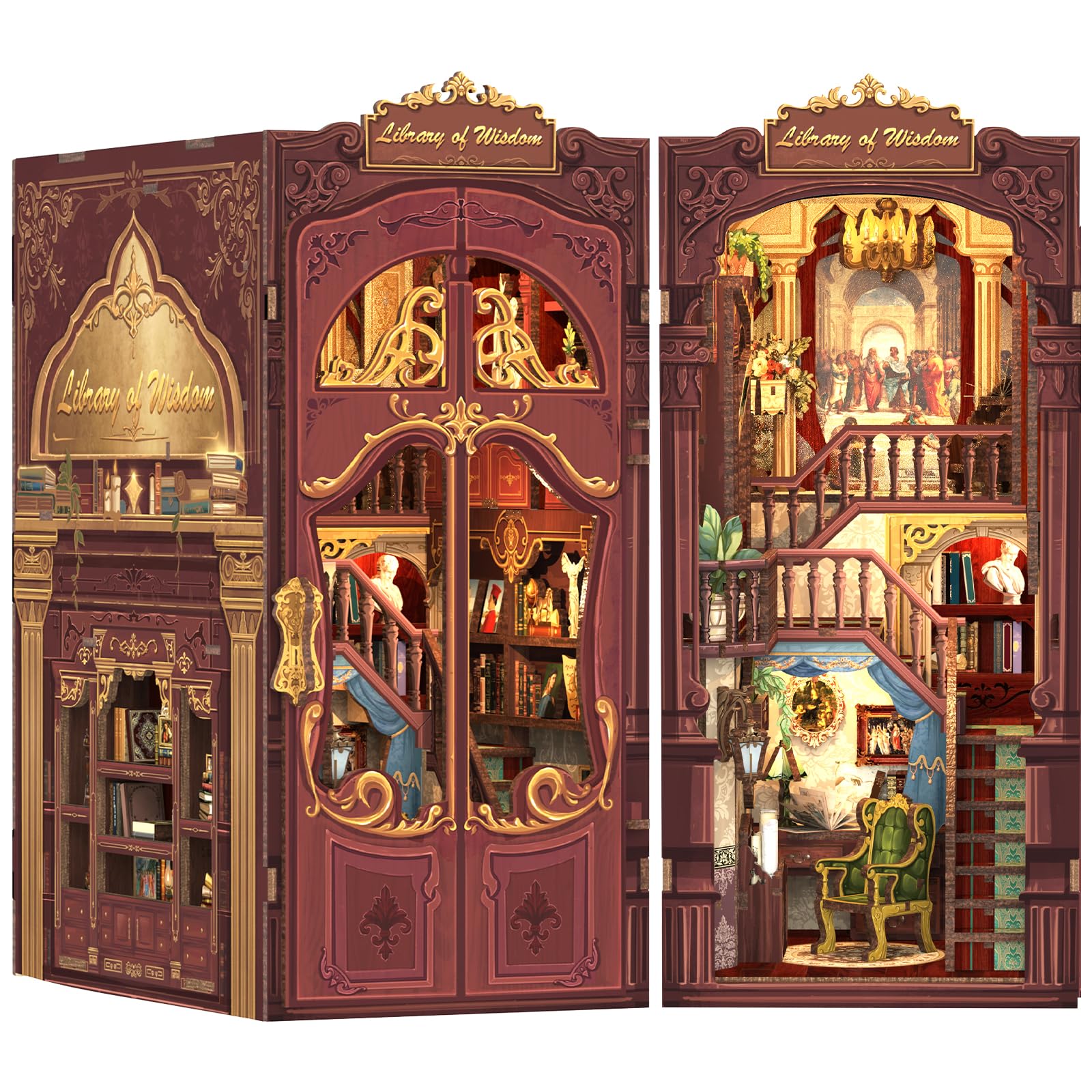 Fsolis Fai da Te Book Nook - Library of Wisdom