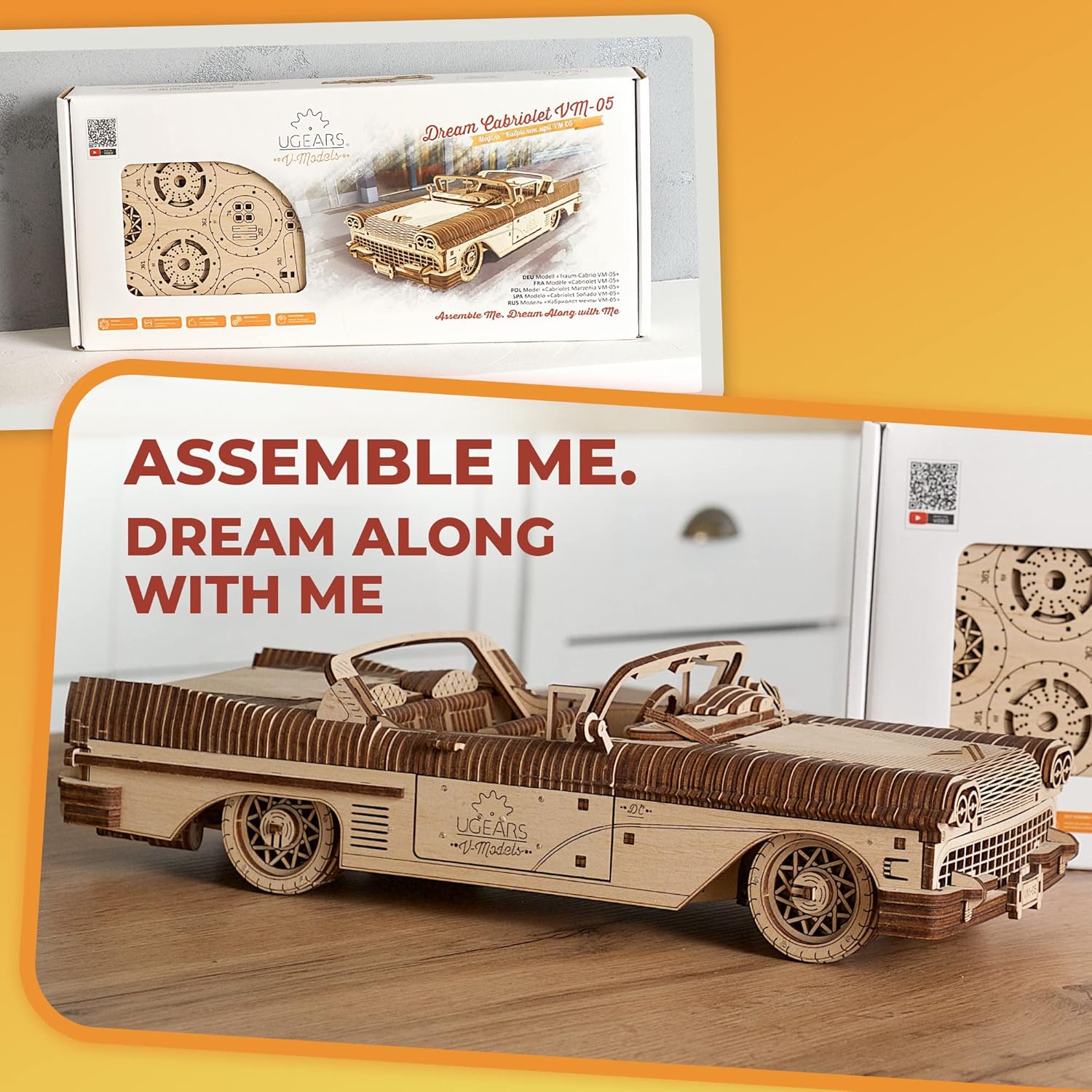 Ugears Dream Cabriolet - Puzzle 3D in Legno - immagine 5