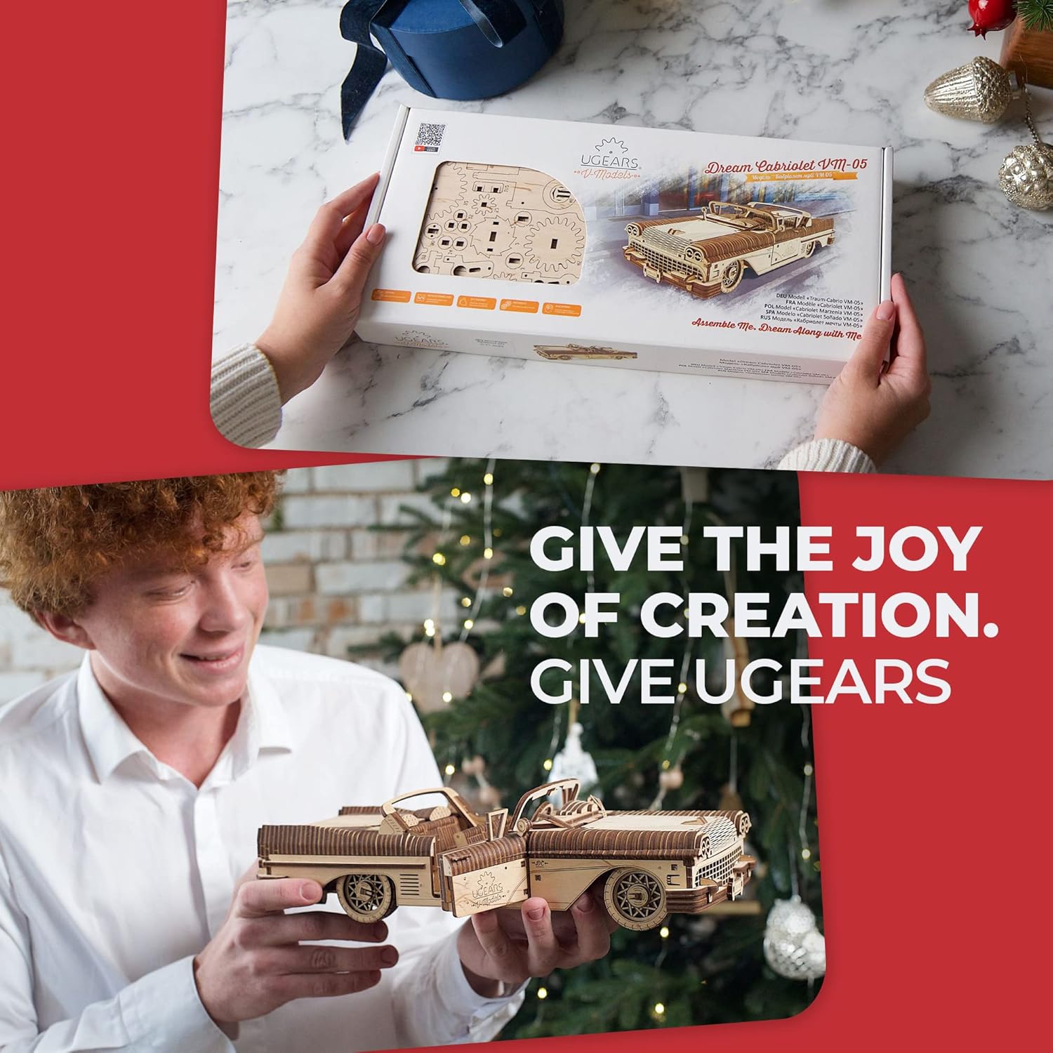 Ugears Dream Cabriolet - Puzzle 3D in Legno - immagine 6