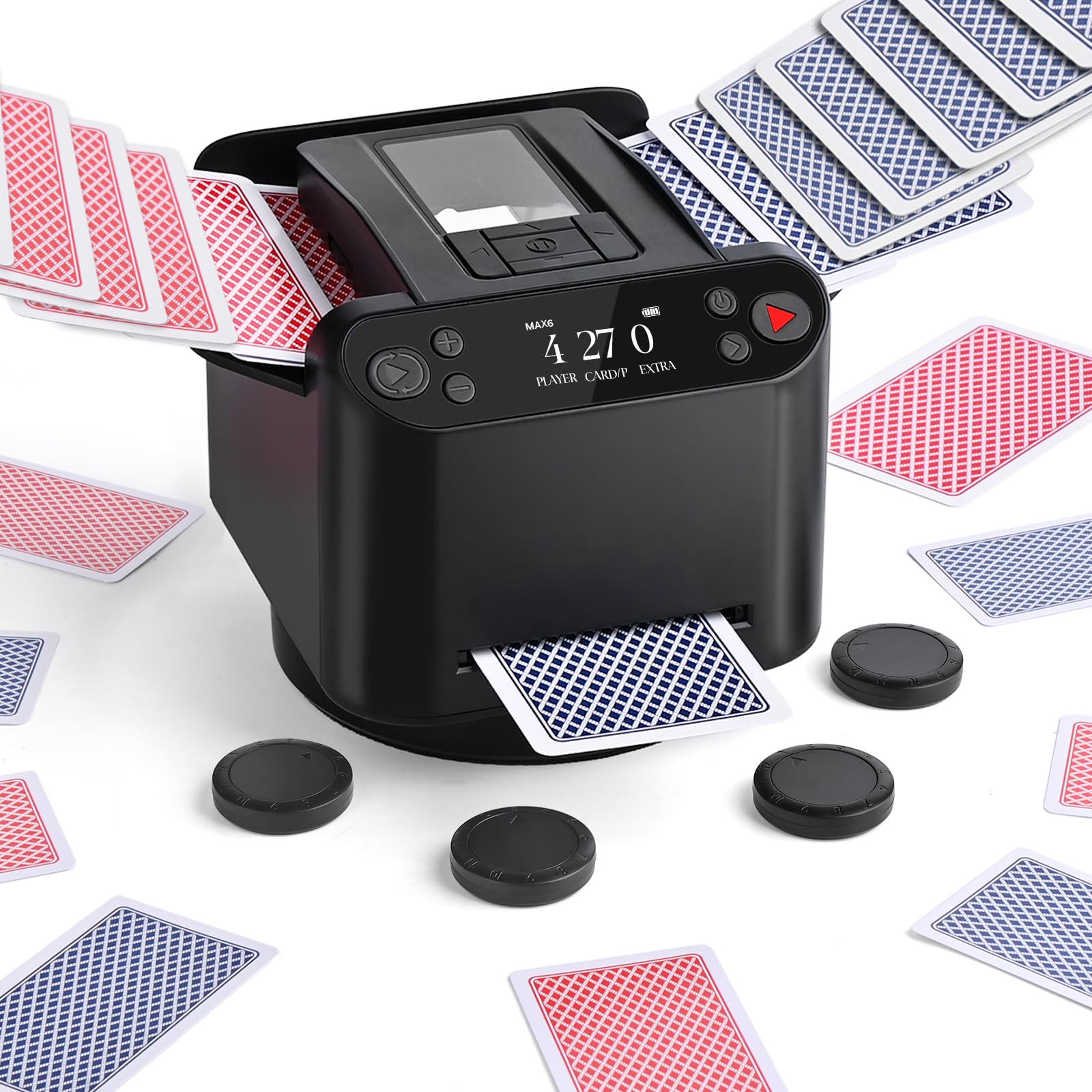 Mescolatore e Distributore Carte Automatico 360°, Nero