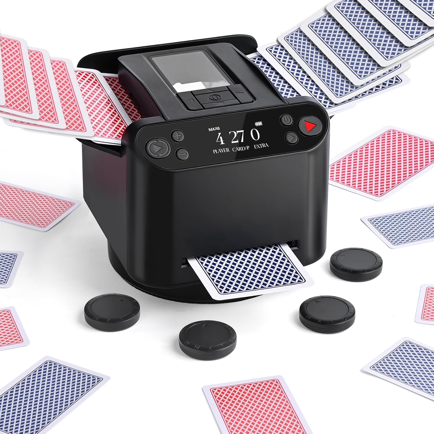 Mescolatore e Distributore Carte Automatico 360°, Nero - immagine 1