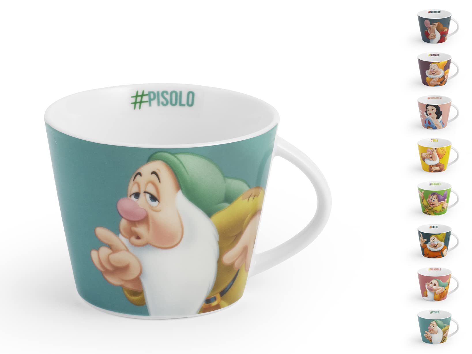 Home Disney Hashtag - Set 12 Tazze da Tè 270cc, Multicolore