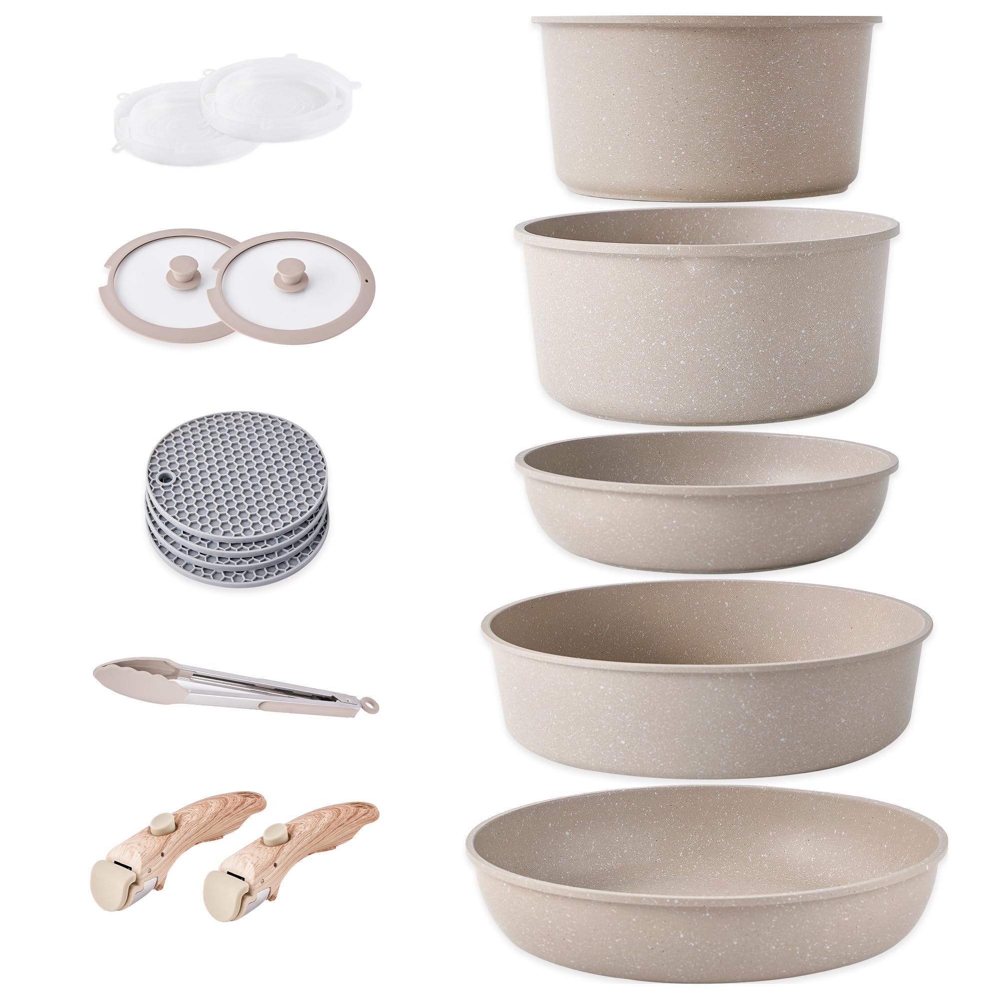 Riovarm Set Pentole Induzione Antiaderenti, Granito