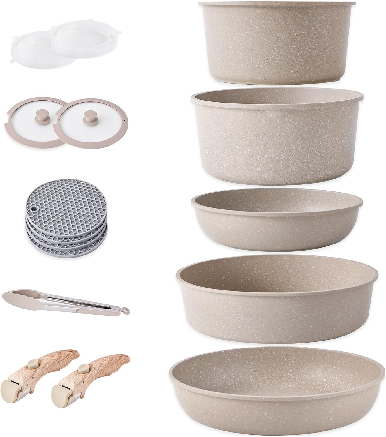 Riovarm Set Pentole Induzione Antiaderenti, Granito - immagine 1