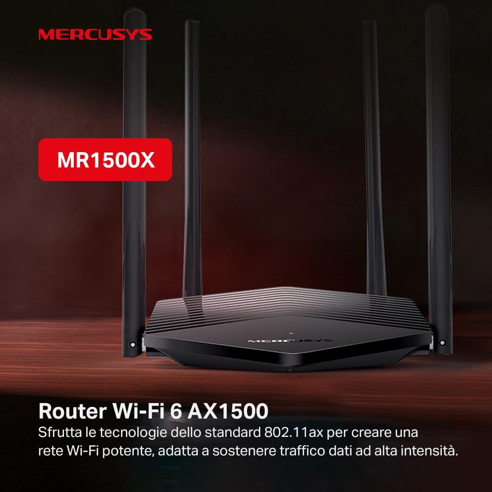Mercusys TP-Link MR1500X AX1500Mbps Router WiFi 6 Dual-Band - immagine 2