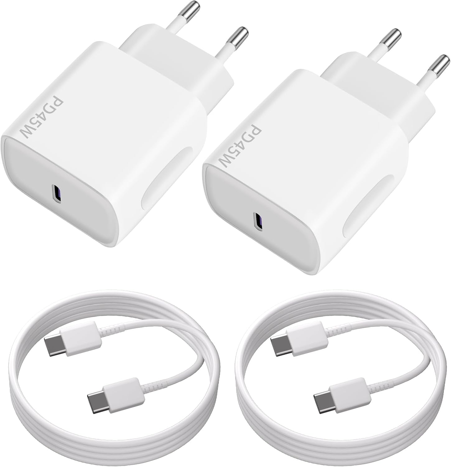 Caricatore USB C 45W con Cavo 2M (x2) - immagine 1