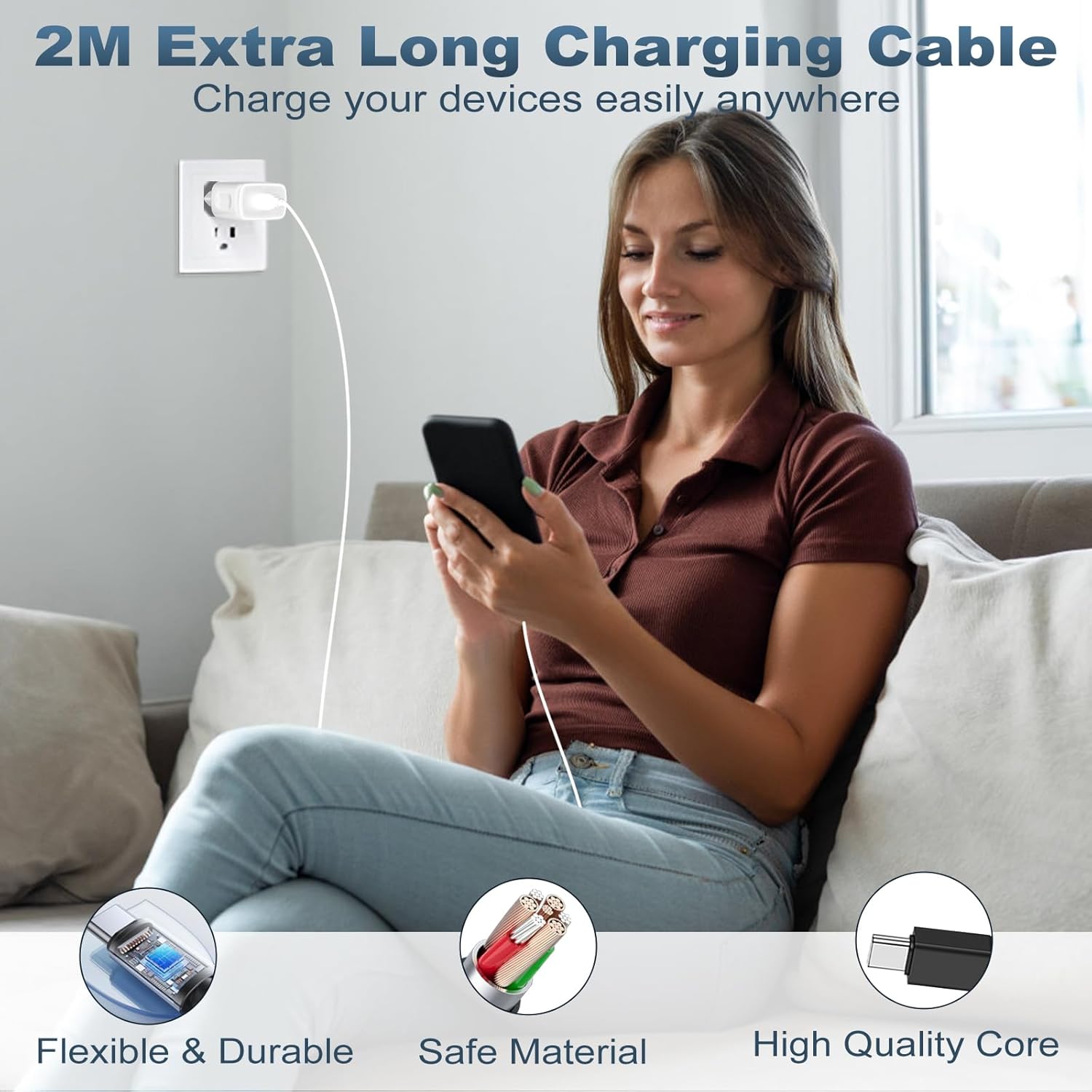 Caricatore USB C 45W con Cavo 2M (x2) - immagine 6